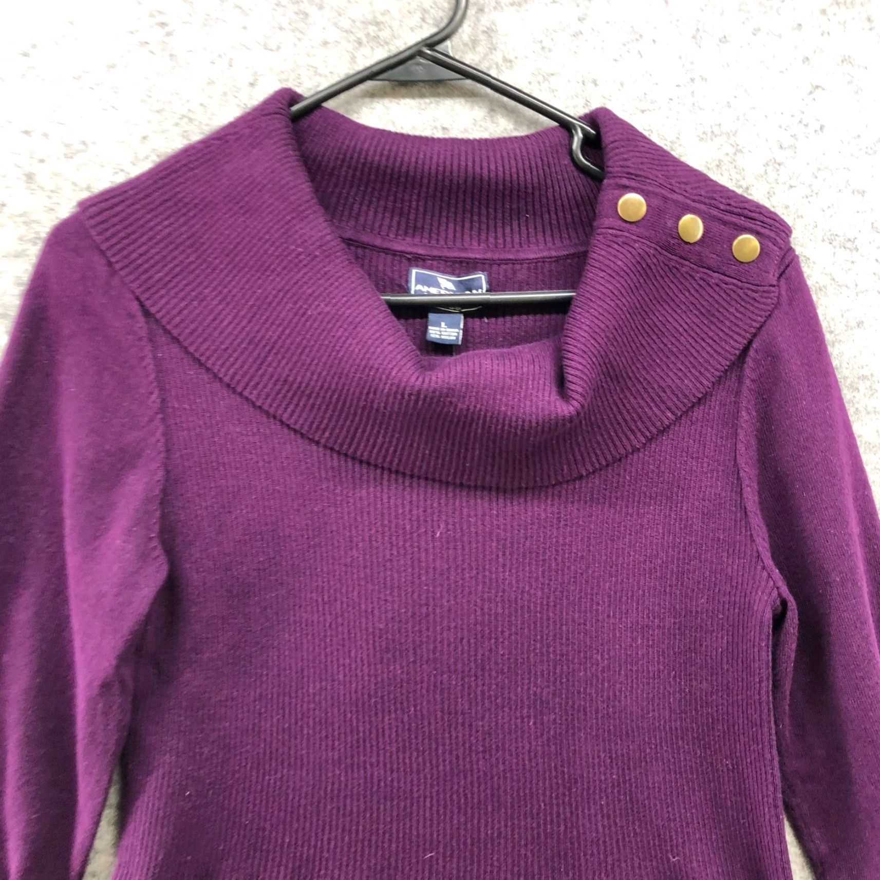 Vintage VINTAGE American Living NWT Purple Cowl Neck Knit Dress L Womens A Line Long Sleeve Size L / US 10 / IT 46 - 3 Thumbnail