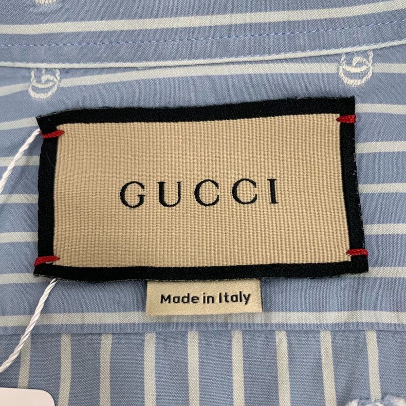 Gucci Gucci Light blue striped logo jacquad cotton lapel single- Size M / US 6-8 / IT 42-44 - 5 Thumbnail
