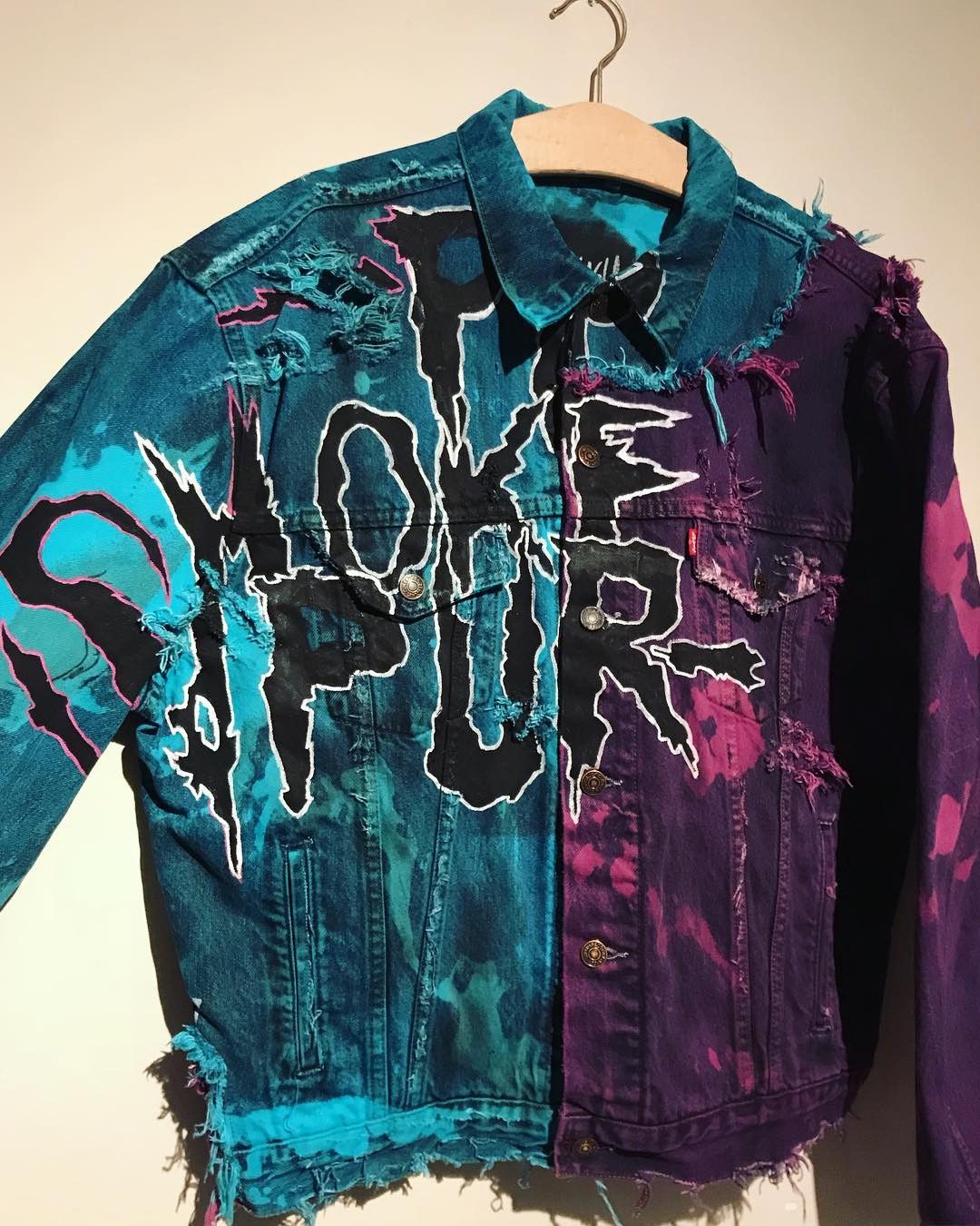 Levi's Vintage Clothing Skull Custom Denim jacket painted Size US L / EU 52-54 / 3 - 3 Thumbnail