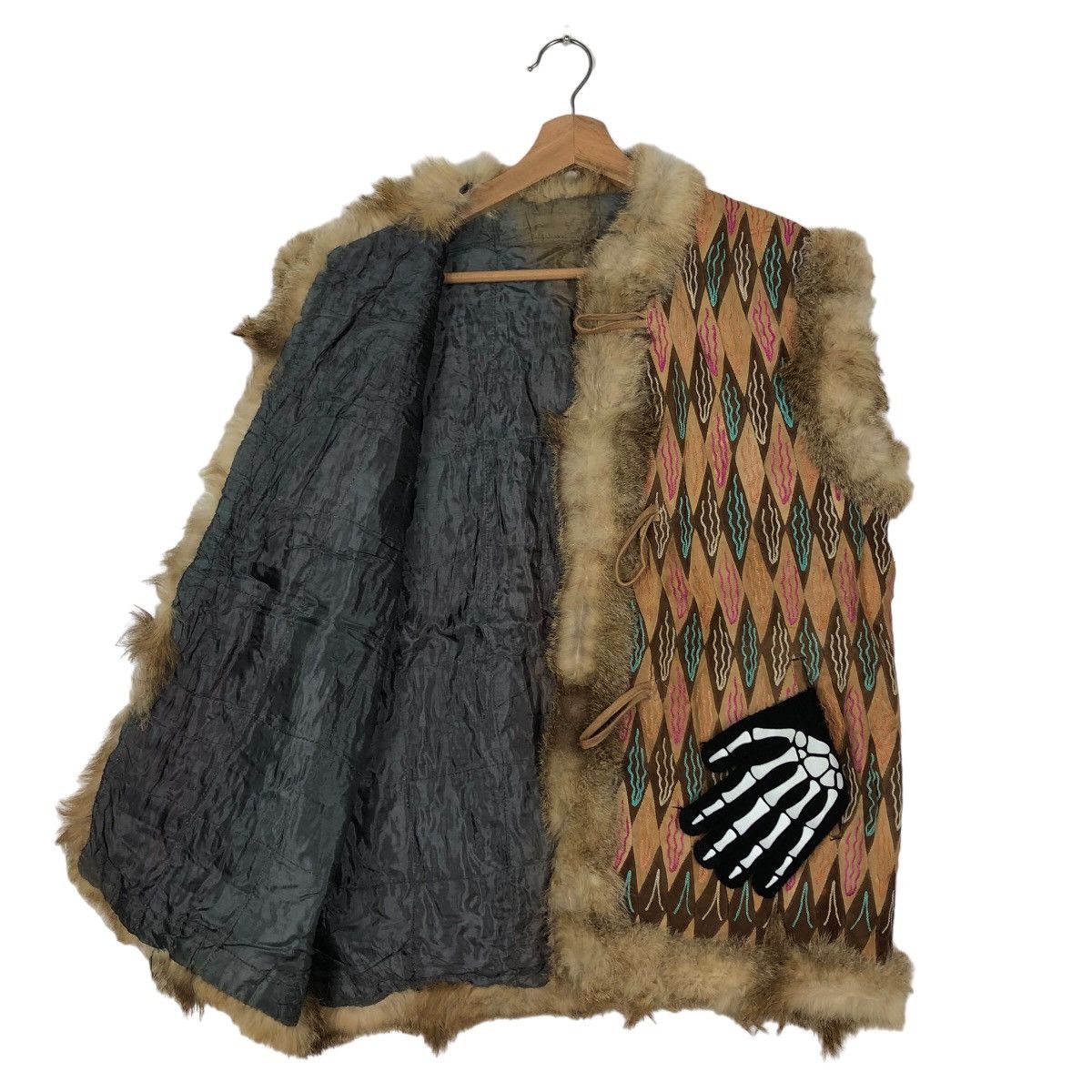 Hysteric Glamour 🔥Vintage Traditional Design Vest Tartan Design Mink Fur Size US M / EU 48-50 / 2 - 9 Thumbnail