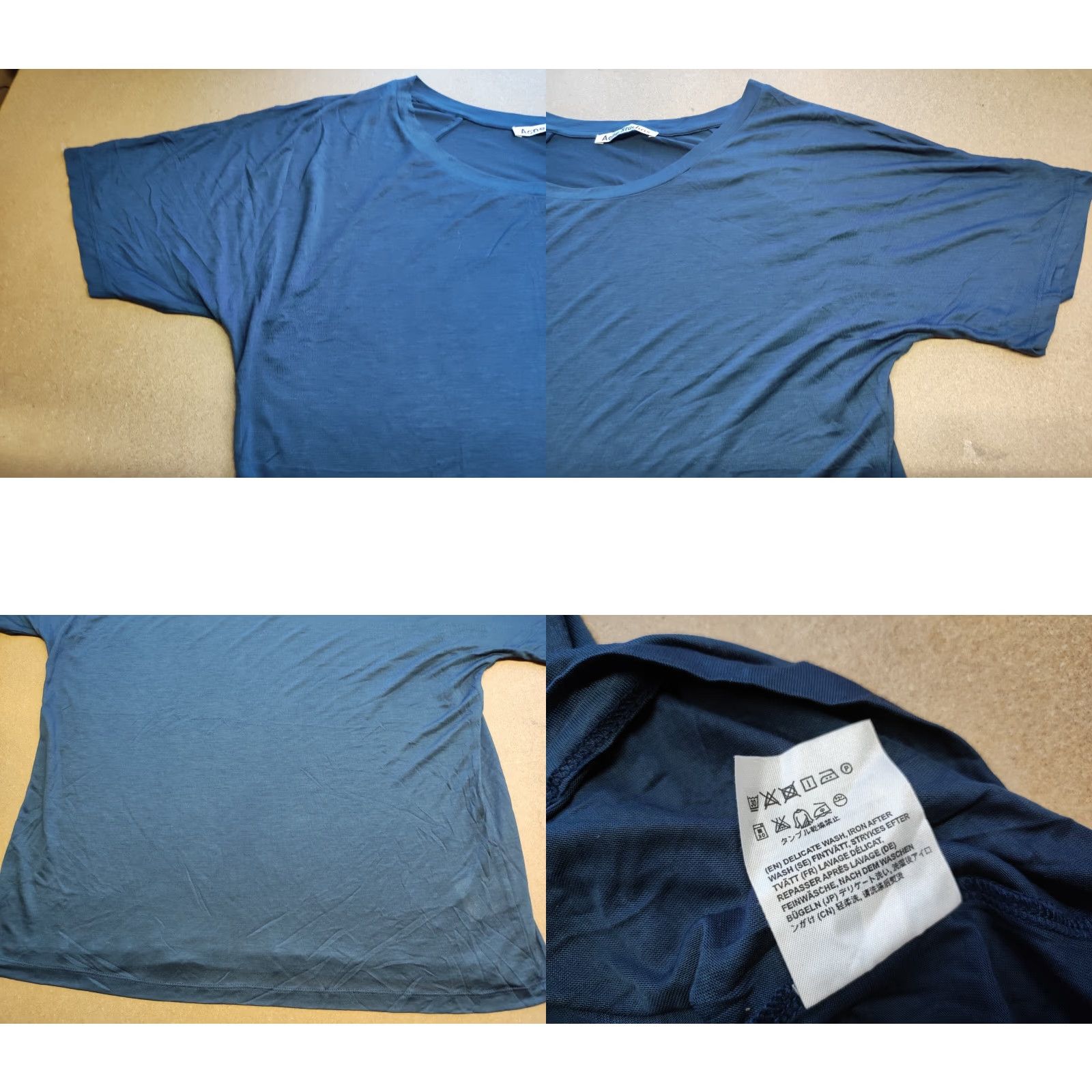 Acne Studios Acne Studios T-Shirt Women Blue Lyocell Short Sleeve Size L Regular Fit Casual Breathable Lightweight 2010s Womens Size L / US 10 / IT 46 - 8 Thumbnail