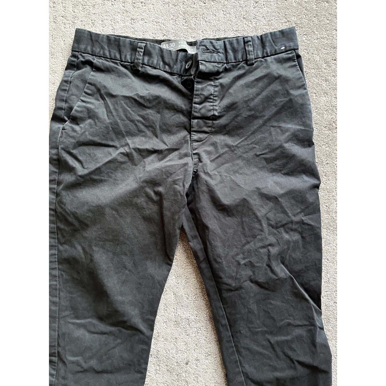 Denim & Co. Denim & Co. Stretch Chino Pants Men's Size W34xL30 Black Slim Fit Flat Front Casual Workwear Size US 34 / EU 50 - 2 Thumbnail