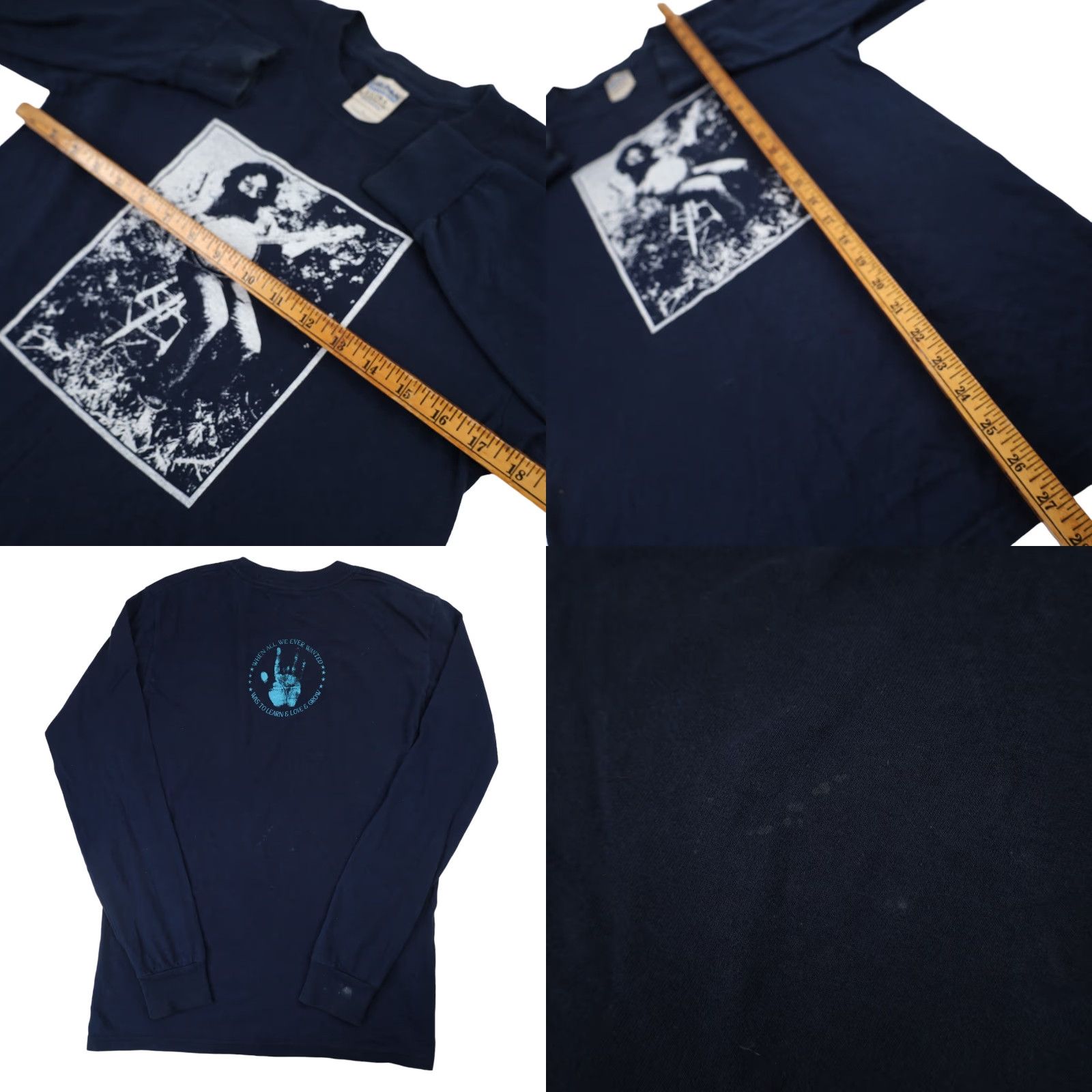 Vintage VINTAGE Grateful Dead Jerry Garcia Banjo Hand Logo Graphic Long Sleeve T Shirt Mens S Blue Shirt Size US S / EU 44-46 / 1 - 8 Thumbnail