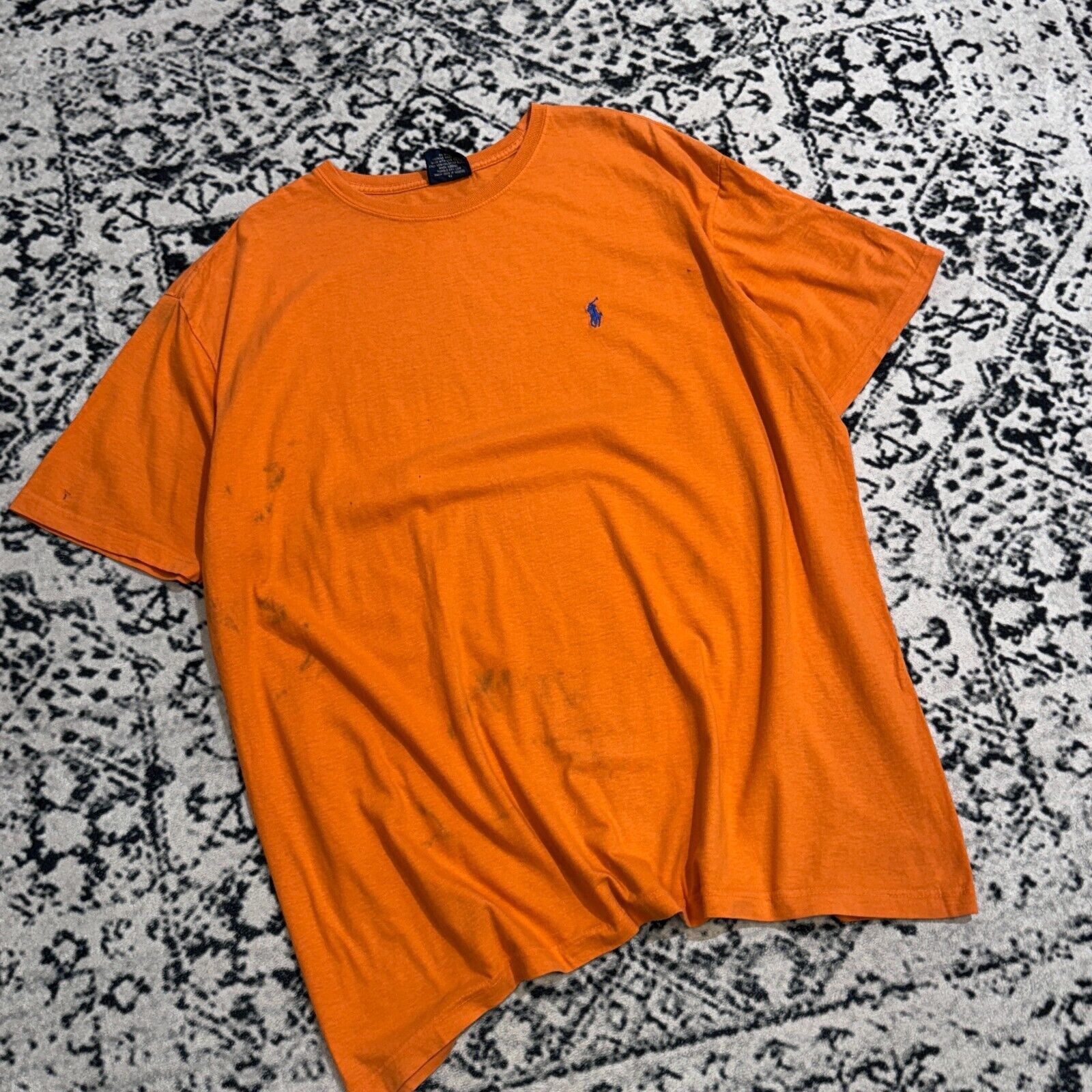 Ralph Lauren × Vintage Vintage Ralph Lauren Orange Cotton T-Shirt Size L Y2K 90s Size US L / EU 52-54 / 3 - 3 Thumbnail