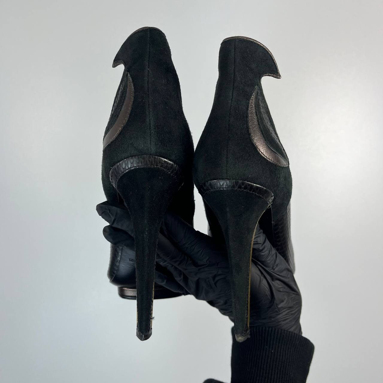 Roberto Cavalli Roberto Cavalli Leather Suede Ankle Boots Black Womens 38 Size US 6 / IT 36 - 11 Thumbnail