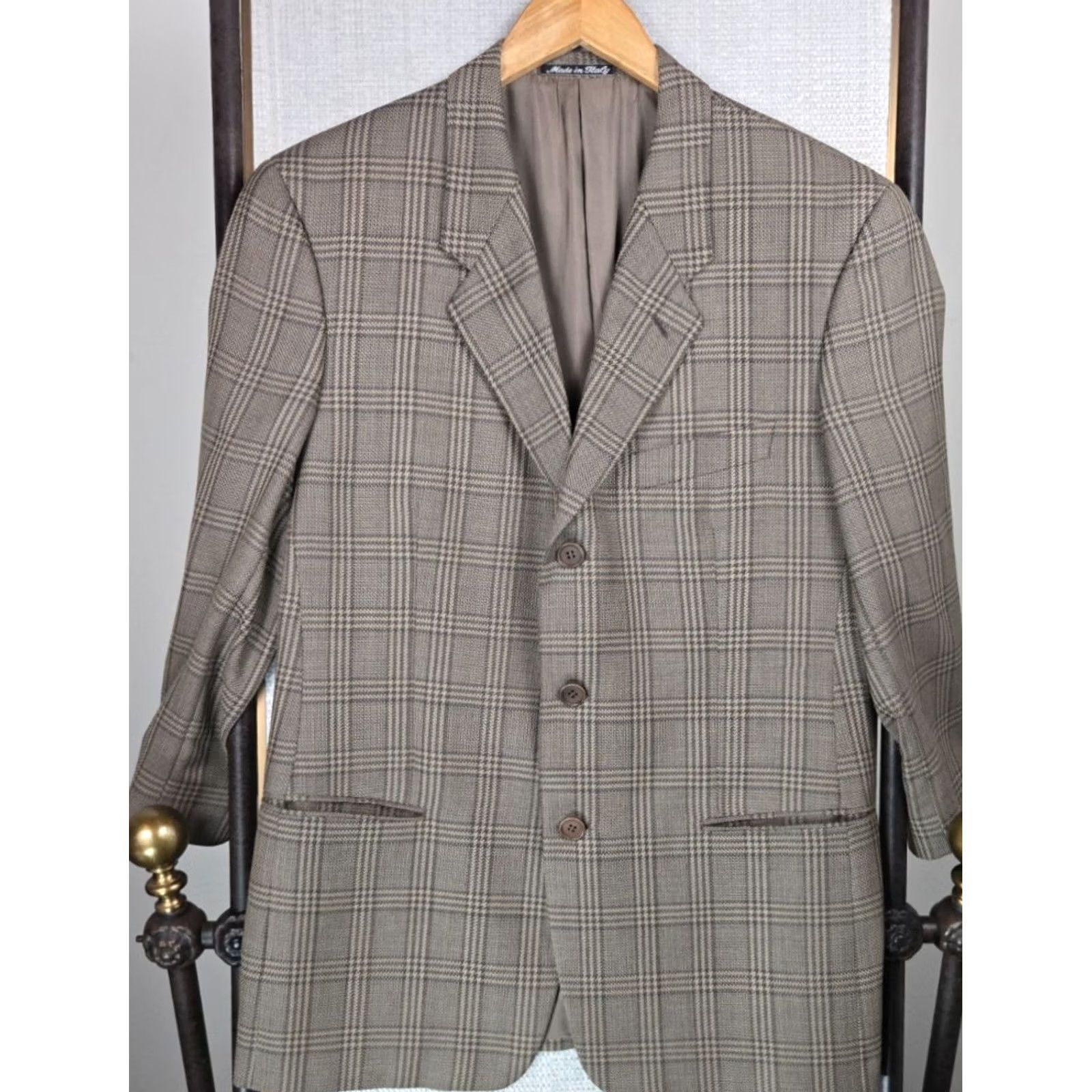 Giorgio Armani Giorgio Armani Le Collezioni Jacket Coat Three-Button Notch Lined Wool/Nylon Brown 40 Mens Regular Size Jacket/Coat Size US XXS / EU 40 - 7 Thumbnail