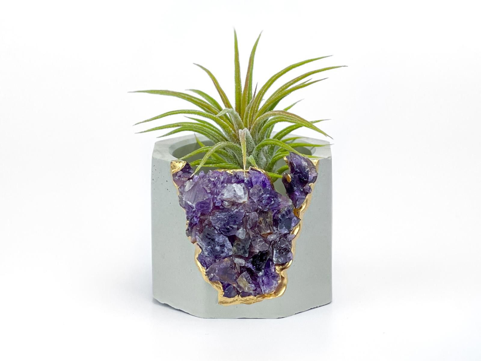 Other Amethyst Crystal Concrete Planter | Geode Succulent Pot Size ONE SIZE - 6 Thumbnail