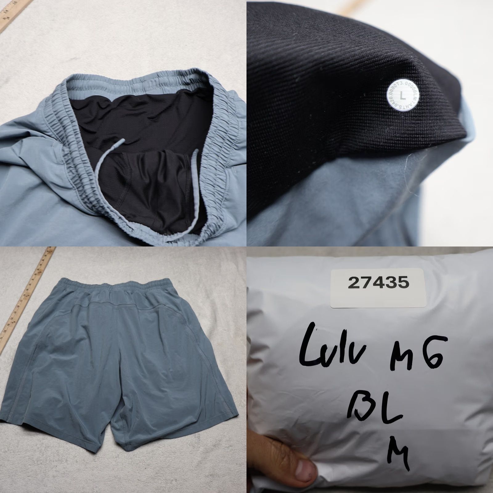 Lululemon Lululemon Short Mens Large Blue Pace Breaker Lined Drawstring Training Gym 9" Shorts Athletic Pockets Elastic Waist Run Size US 33 - 8 Thumbnail