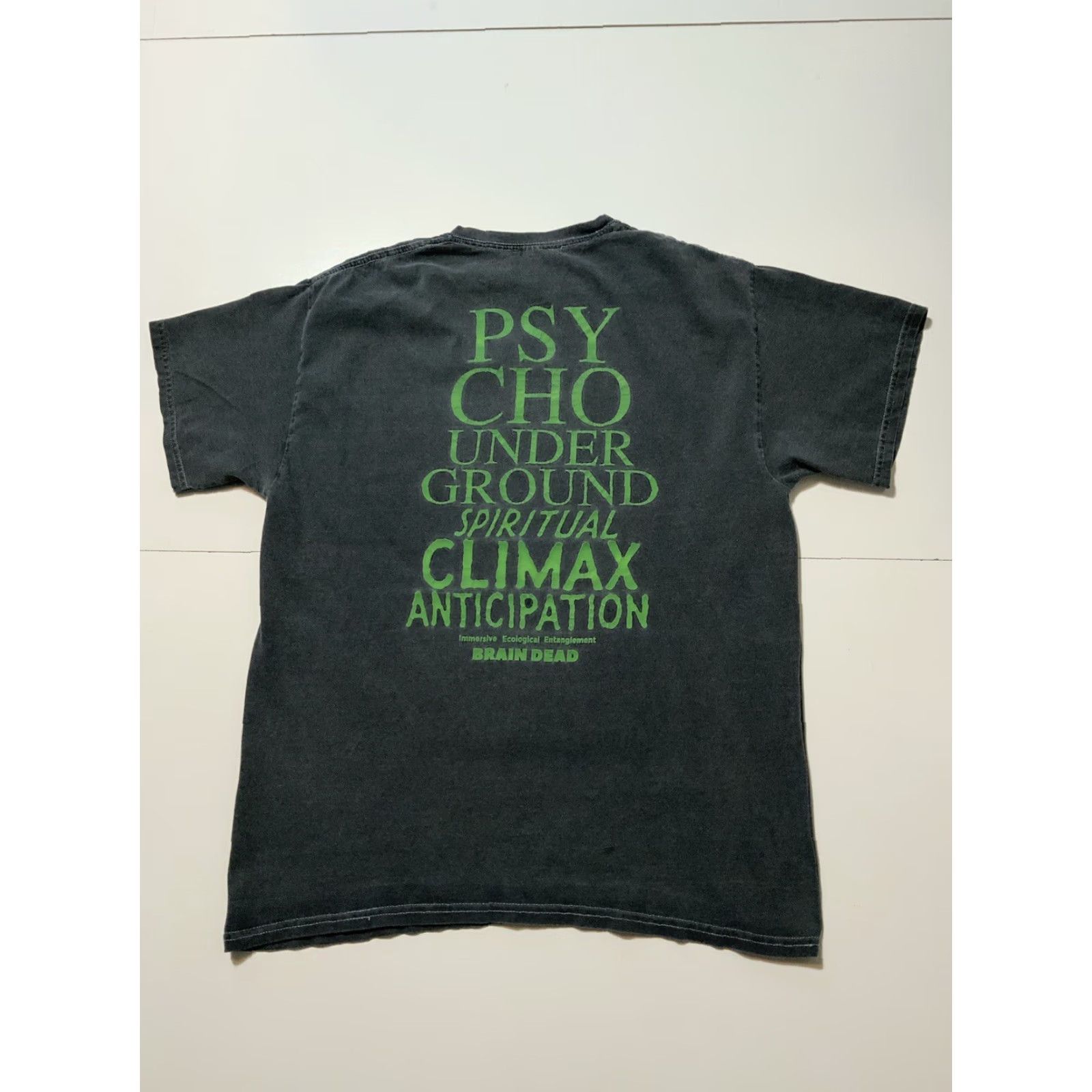 Brain Dead VINTAGE Brain Dead Media Works Psycho Underground Spiritual Climax S/S Crew T-Shirt Sz.M Mens Gray Medium Crew Neck Shirt Size US M / EU 48-50 / 2 - 3 Thumbnail