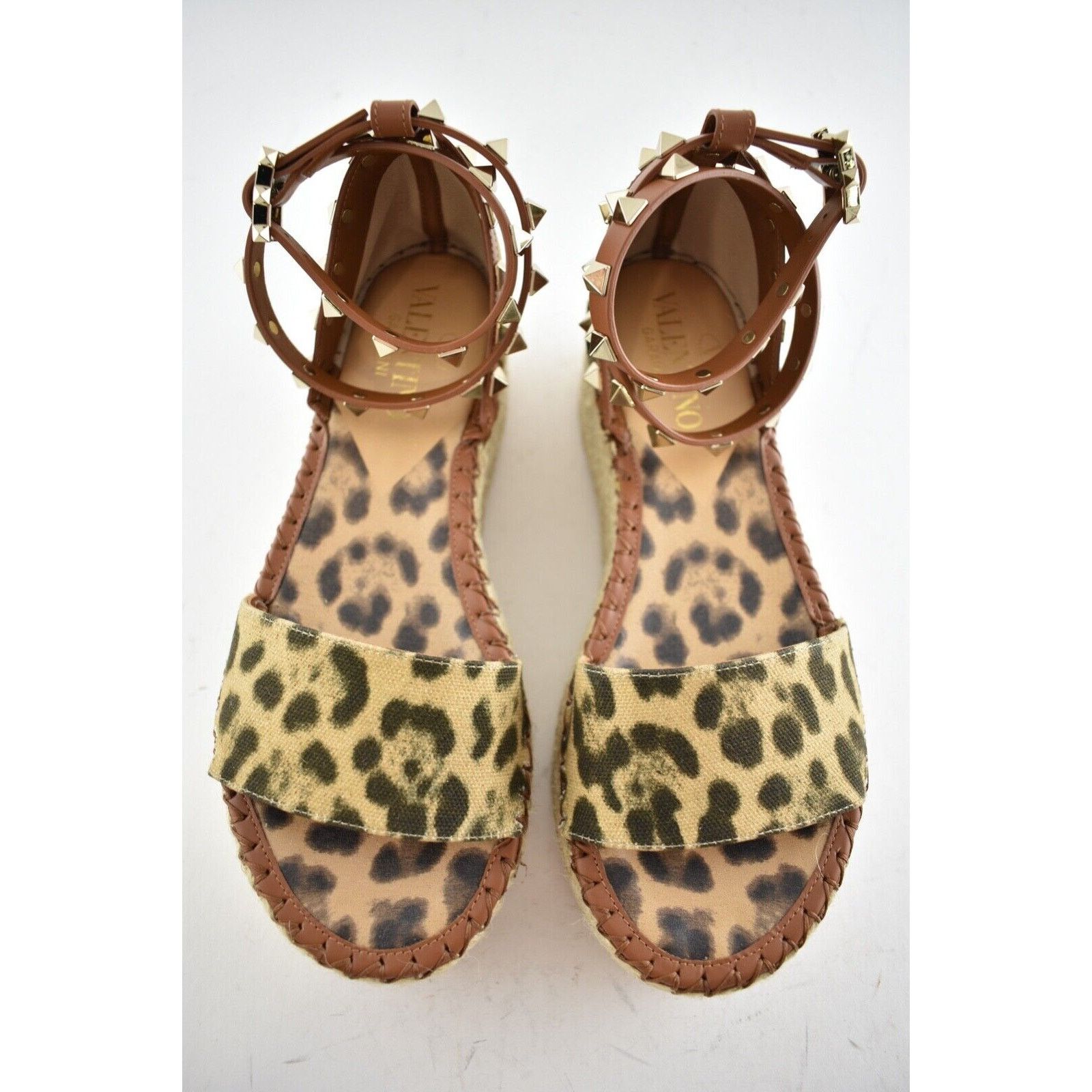 Valentino Valentino Rockstud Leopard Black Ankle Strap Platform Size US 8 / IT 38 - 7 Thumbnail