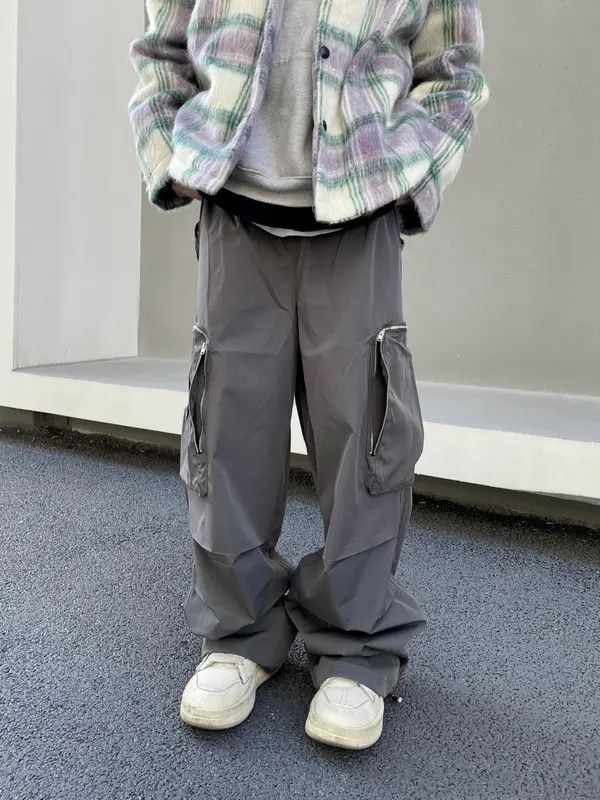 Japanese Brand Baggy Cargo Pants Straight Casual Harajuku Y2K Style Pockets Size US 34 / EU 50 - 7 Thumbnail
