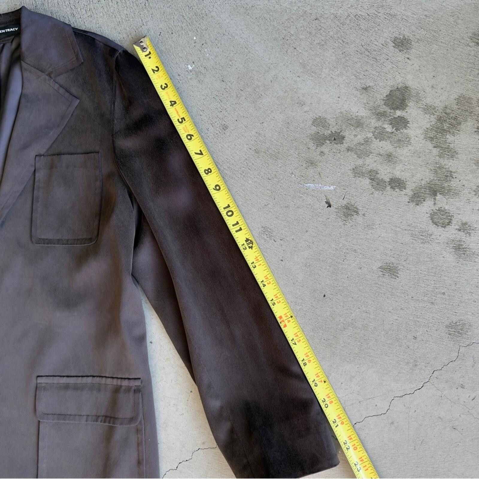 Other Ellen Tracy / Faux Suede Open Front Blazer / Brown Size XS / US 0-2 / IT 36-38 - 8 Thumbnail
