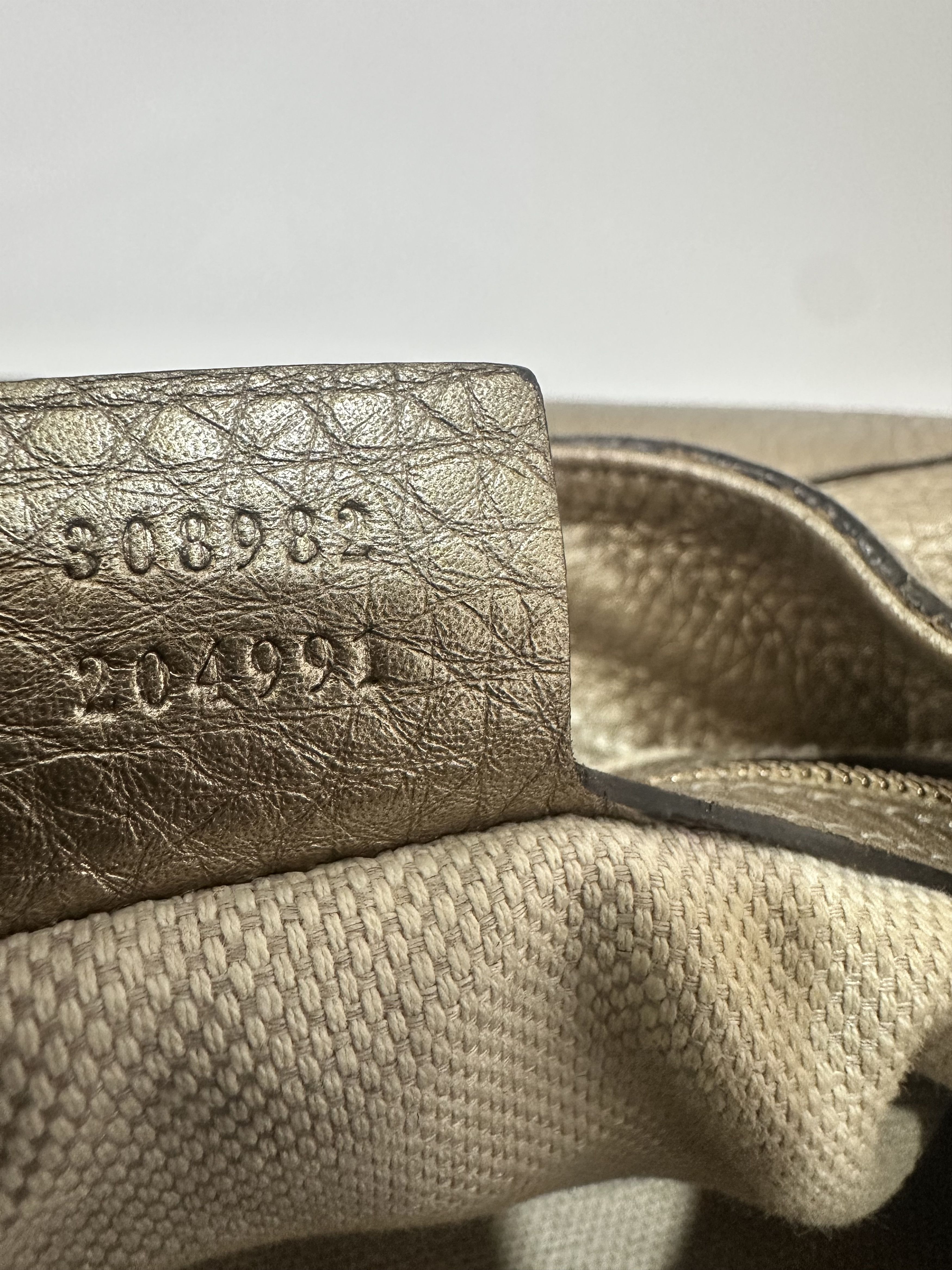 Gucci Gucci Gold Pebbled Leather Medium Soho Tote Size ONE SIZE - 9 Thumbnail