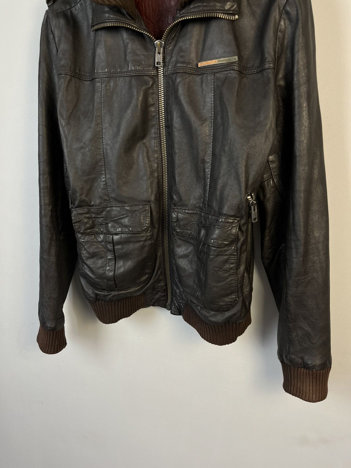 Superdry Luxury Y2K Learher Full Zip Jacket