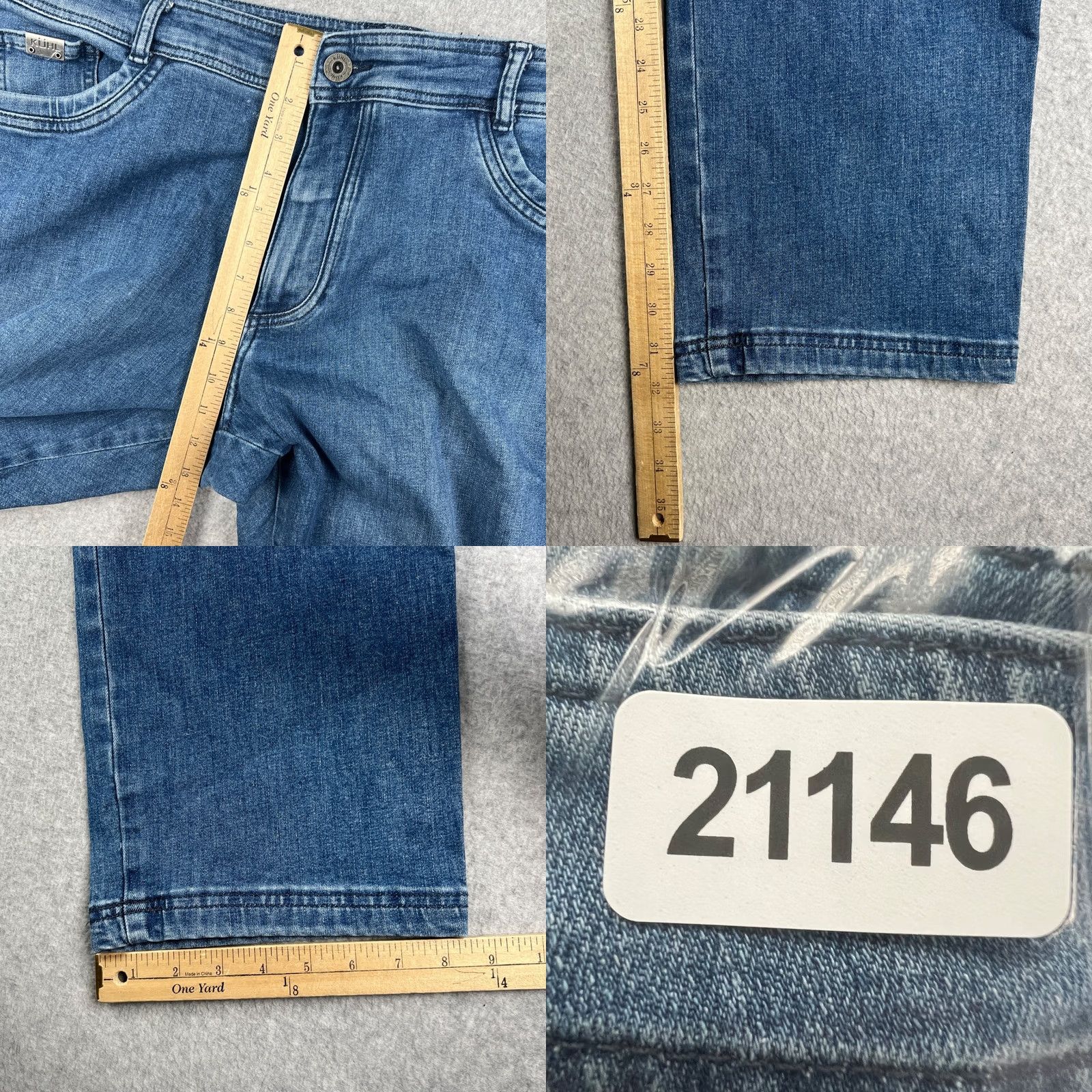 Denime KUHL Klassik Jeans Stretch Denim Pants 40x32 Mens Blue Indigo Hiking Outdoors Regular Straight 5-Pocket Denim Rise Mid Blue Mens Jeans Size US 40 / EU 56 - 8 Thumbnail