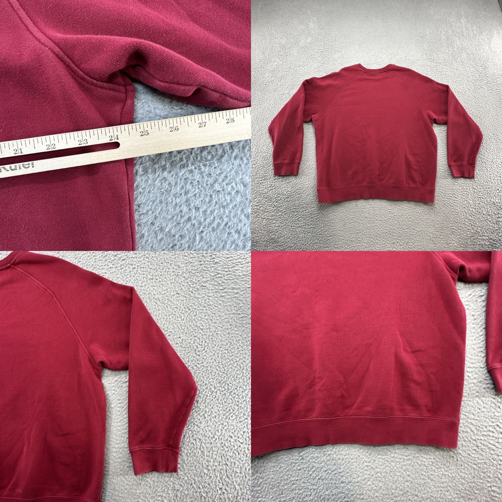 Nike VINTAGE Nike Sweatshirt Crewneck XL Beige Red Logo Embroidered 90s City College USA Mens Sweatshirt Size US L / EU 52-54 / 3 - 9 Thumbnail