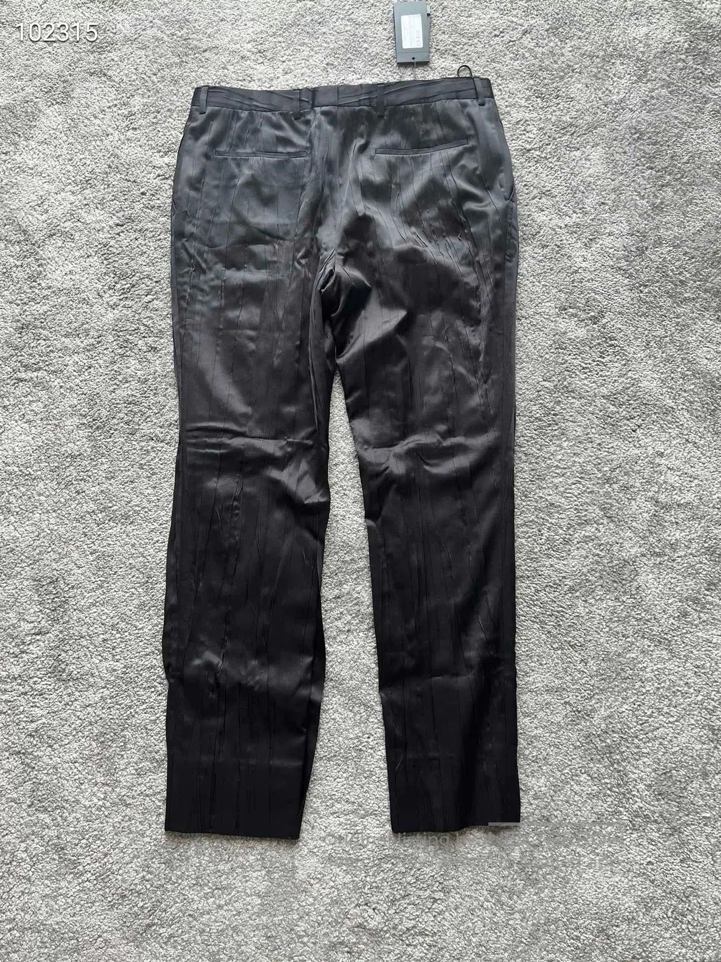 Saint Laurent Paris Saint Laurent Black Striped Silk Trousers. Size US 30 / EU 46 - 6 Thumbnail