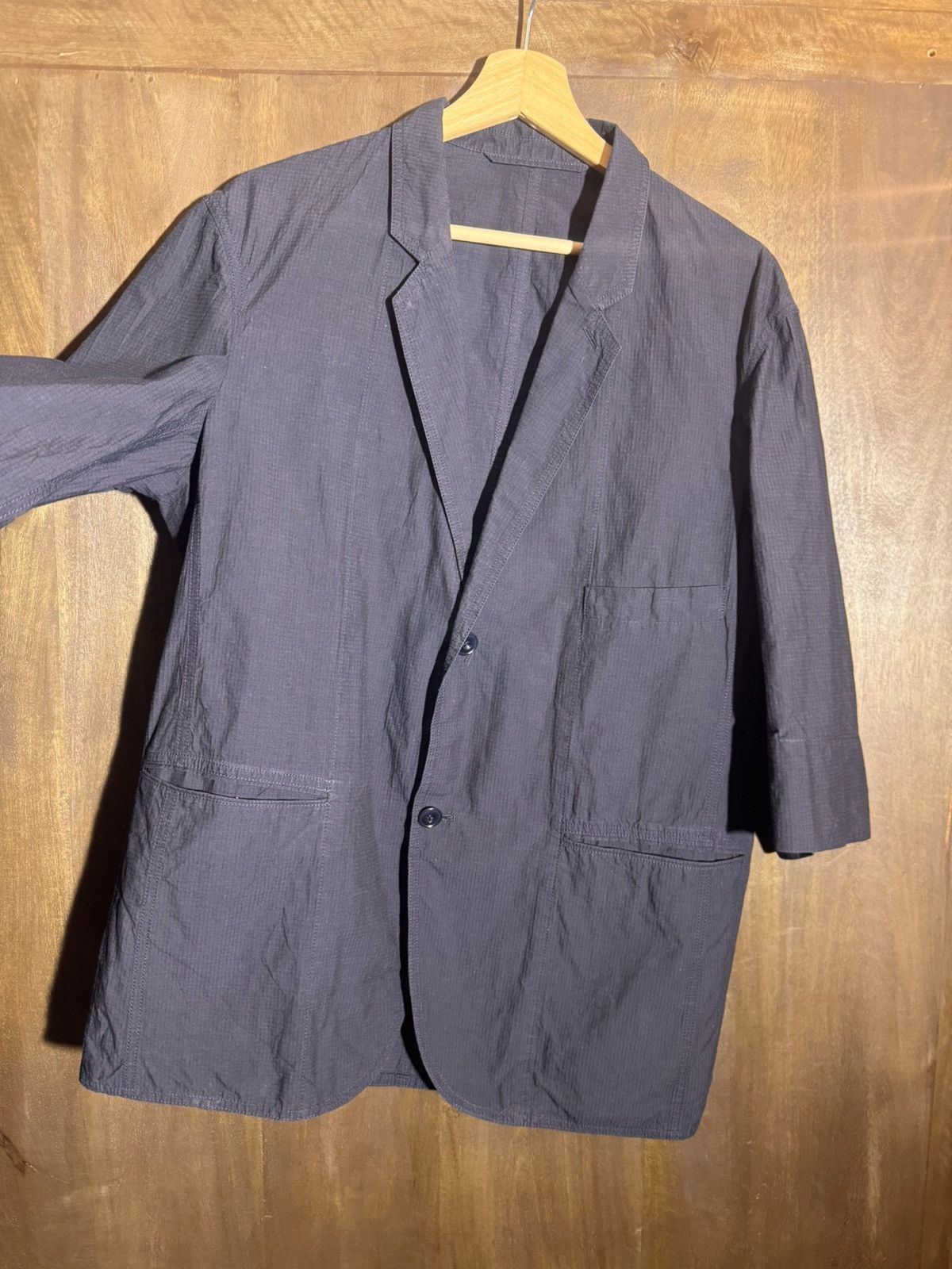 Lemaire lemaire short sleeves blazer jacket in navy cotton 48 Size US M / EU 48-50 / 2 - 8 Thumbnail