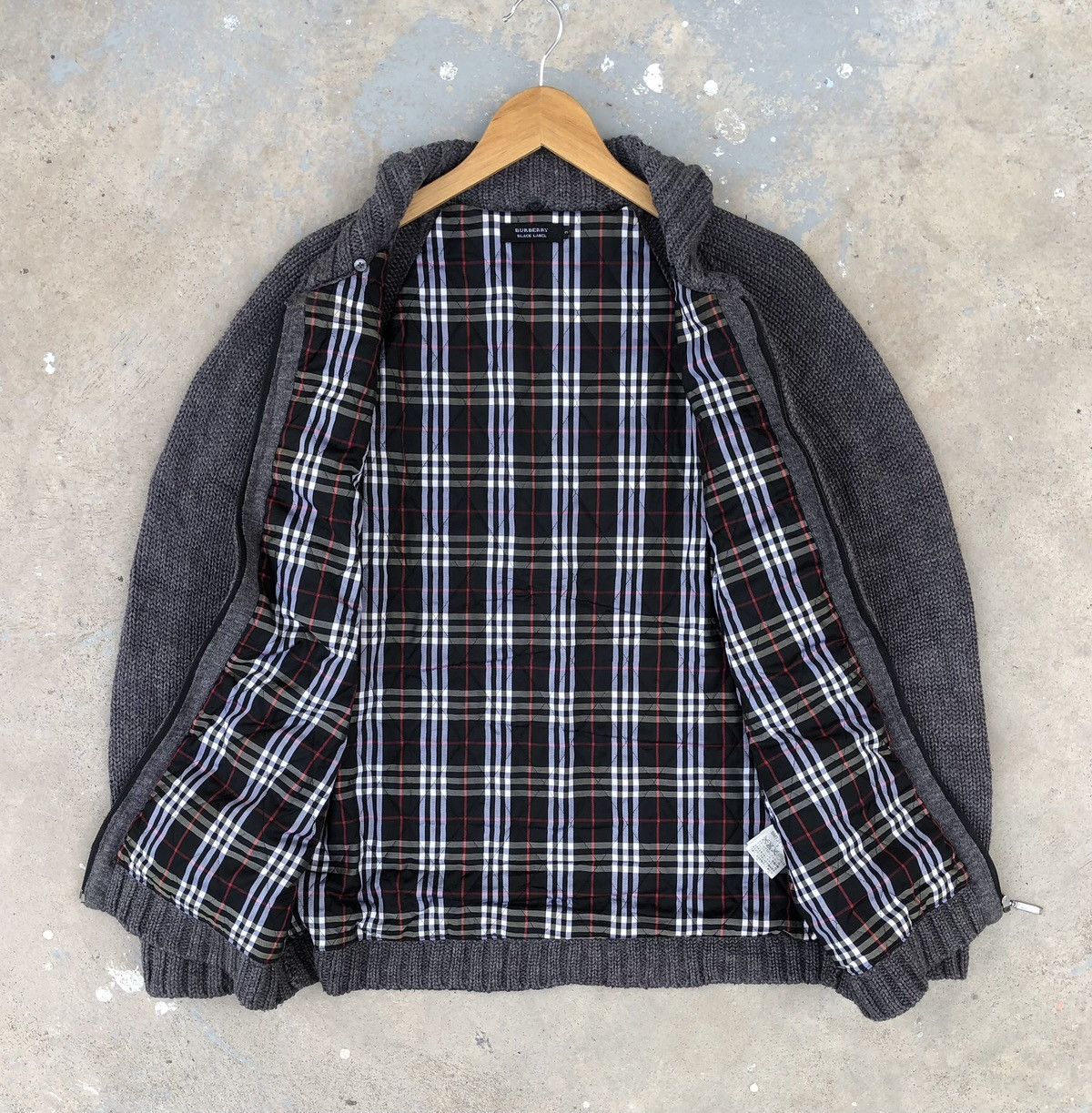 Burberry Burberry Black Label Knitted Lined Novacheck Wool Jacket Size US M / EU 48-50 / 2 - 2 Thumbnail