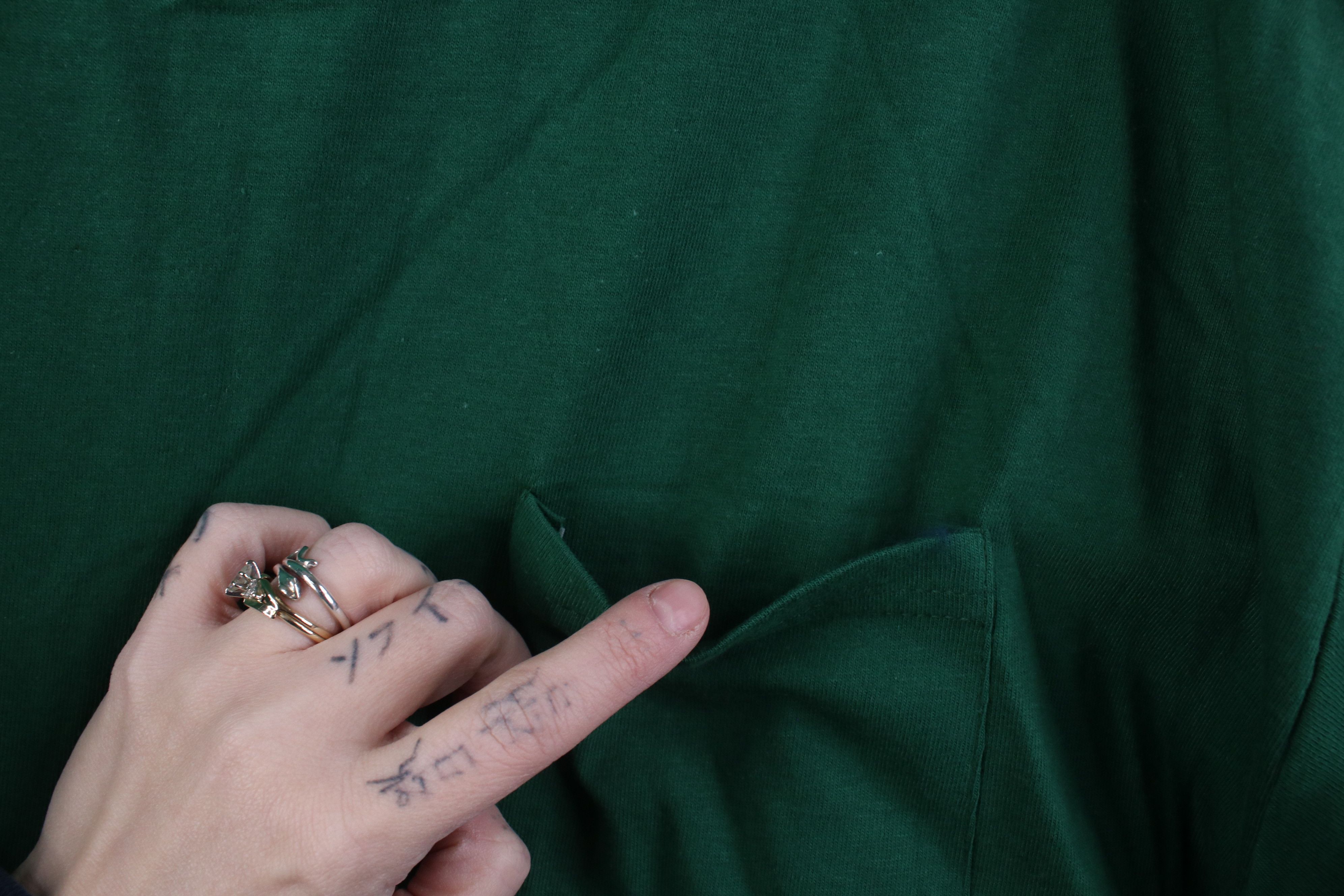 Hanes Deadstock Vintage Y2K Hanes Beefy Pocket T-Shirt Green Size US XL / EU 56 / 4 - 5 Thumbnail