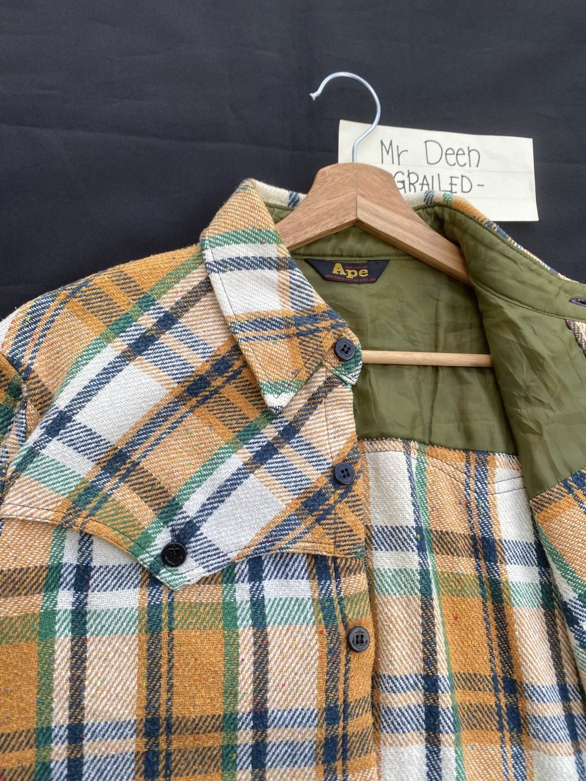 Bape × Vintage Rare Vintage BAPE Checkered Flannel Buttons Shirt Size US M / EU 48-50 / 2 - 12 Thumbnail