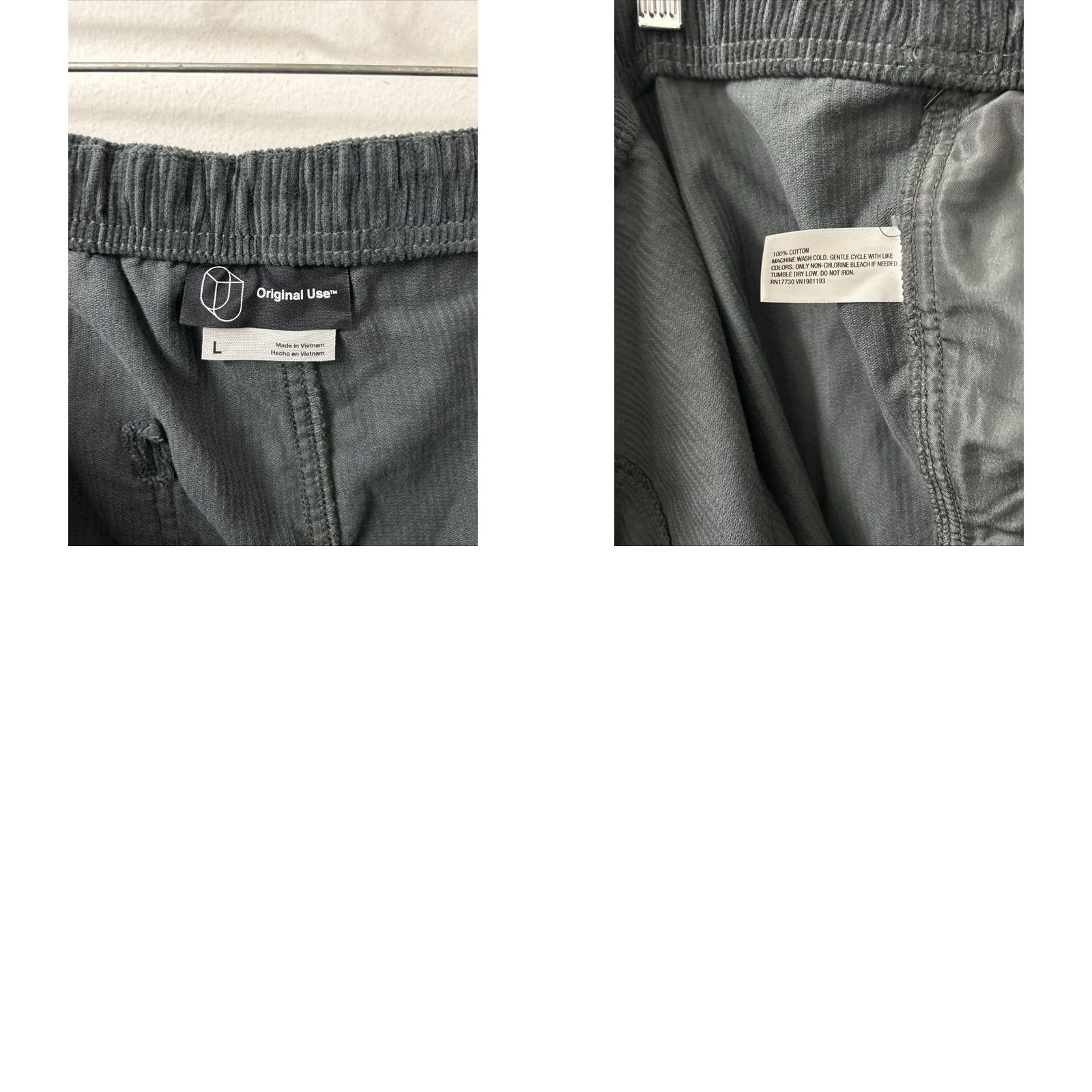 Vintage VINTAGE Original Use Corduroy Pants Mens Large Gray Elastic Waist Drawstring NWT Size US 33 - 9 Thumbnail