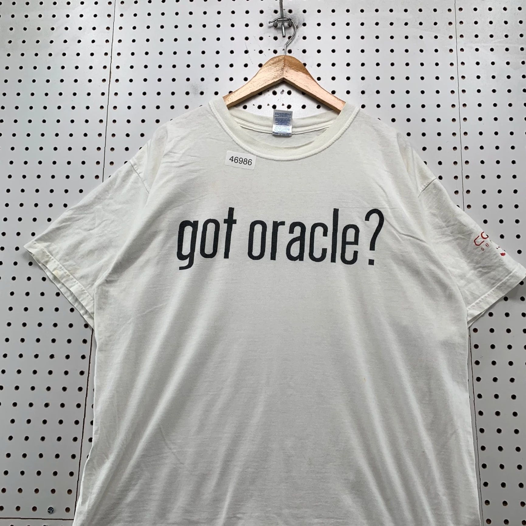 Gildan Vintage Got Oracle T Shirt Mens XL White Got Milk Parody Funny Cyber Punk Y2K Size US XL / EU 56 / 4 - 4 Thumbnail
