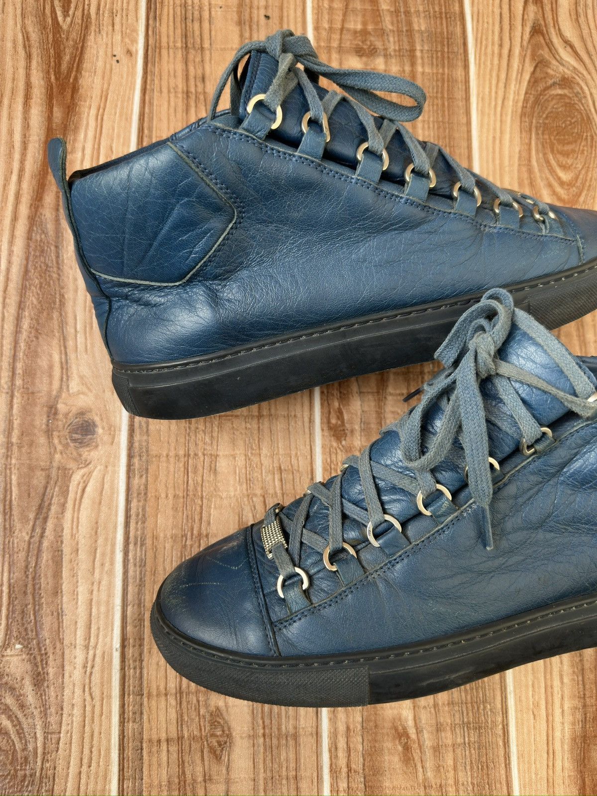 Balenciaga Balenciaga Arena Blue Leather Higtop Vintage Sneaks Size US 8 / EU 41 - 7 Thumbnail