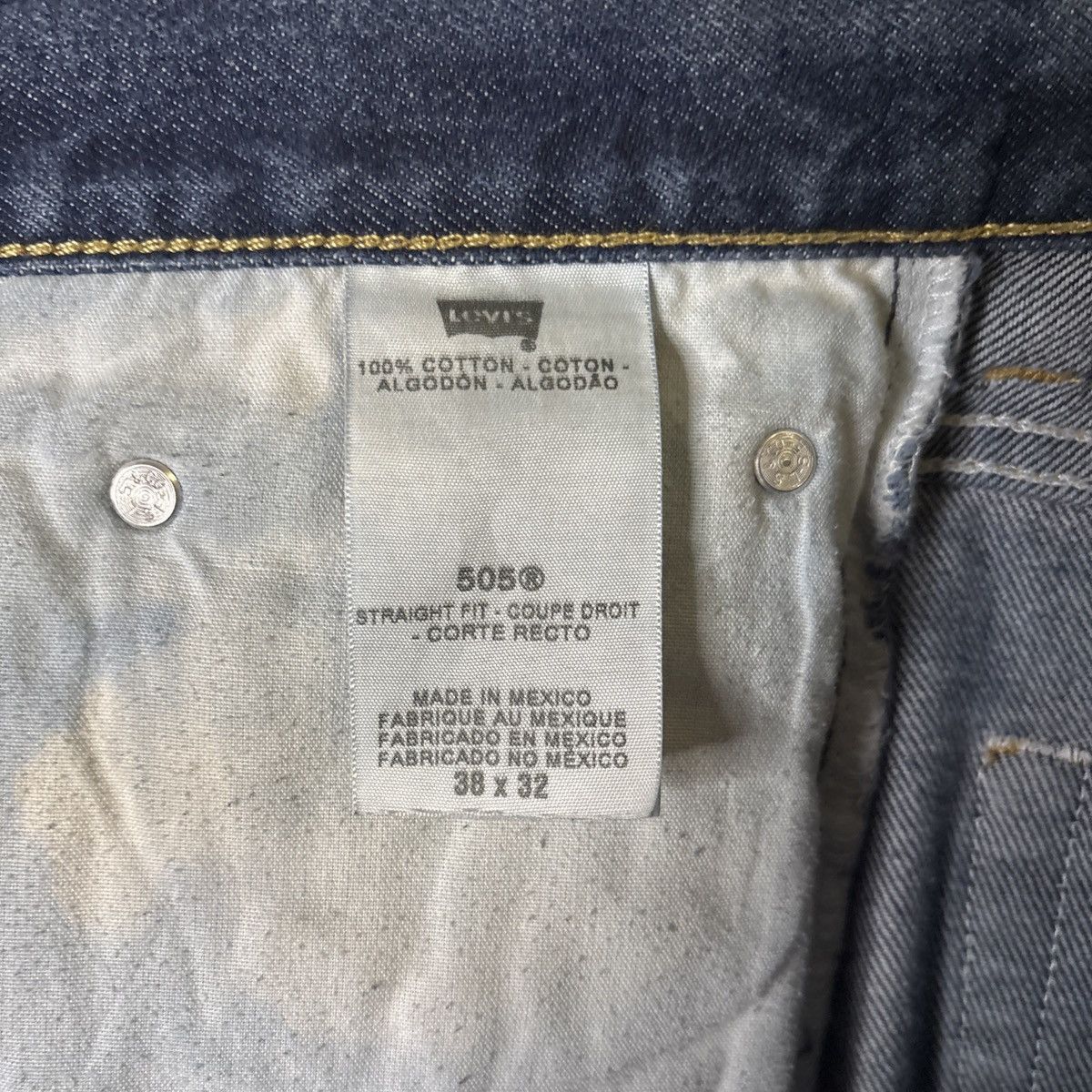 Levi's Levis 505 Mens Blue Denim Jeans Button Size 38 x 32 B7-4 Size US 38 / EU 54 - 7 Thumbnail