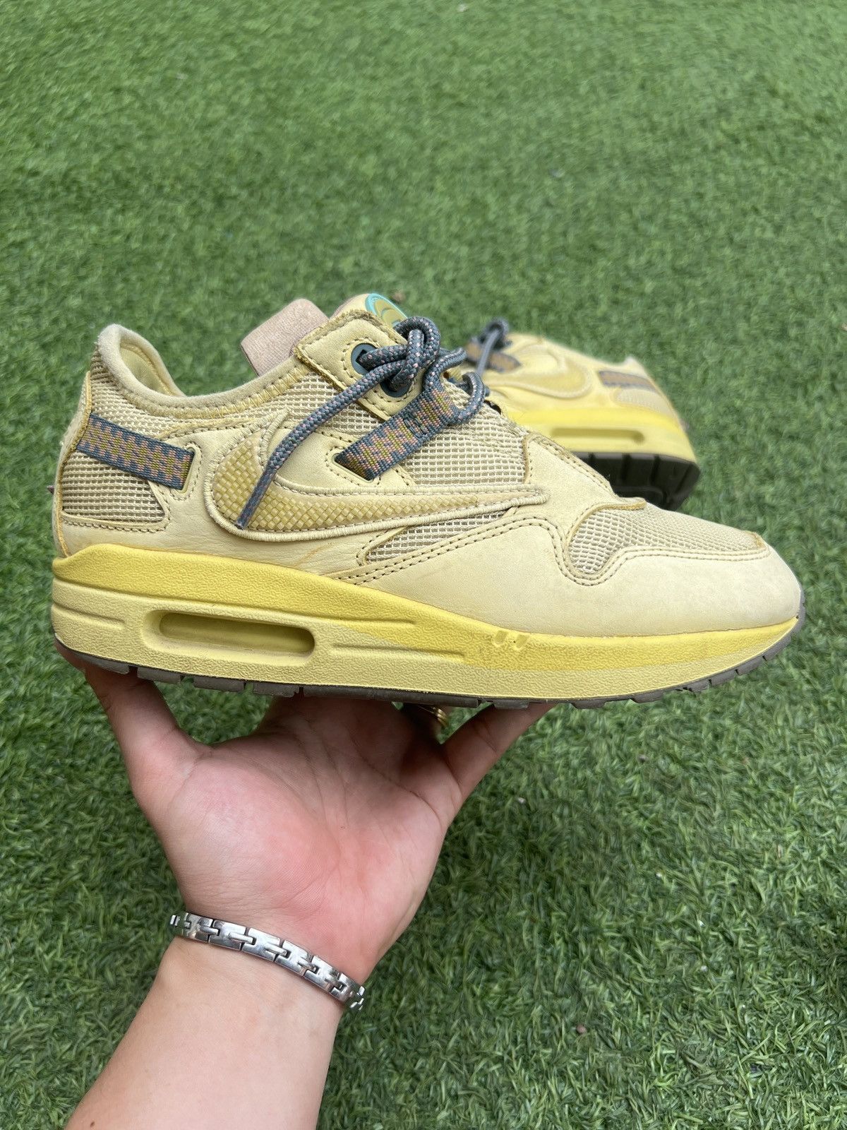 Nike × Travis Scott Travis Scott x Nike Air Max 1 Saturn Gold DO9392-700 Size US 5.5 / EU 38 - 1 Thumbnail