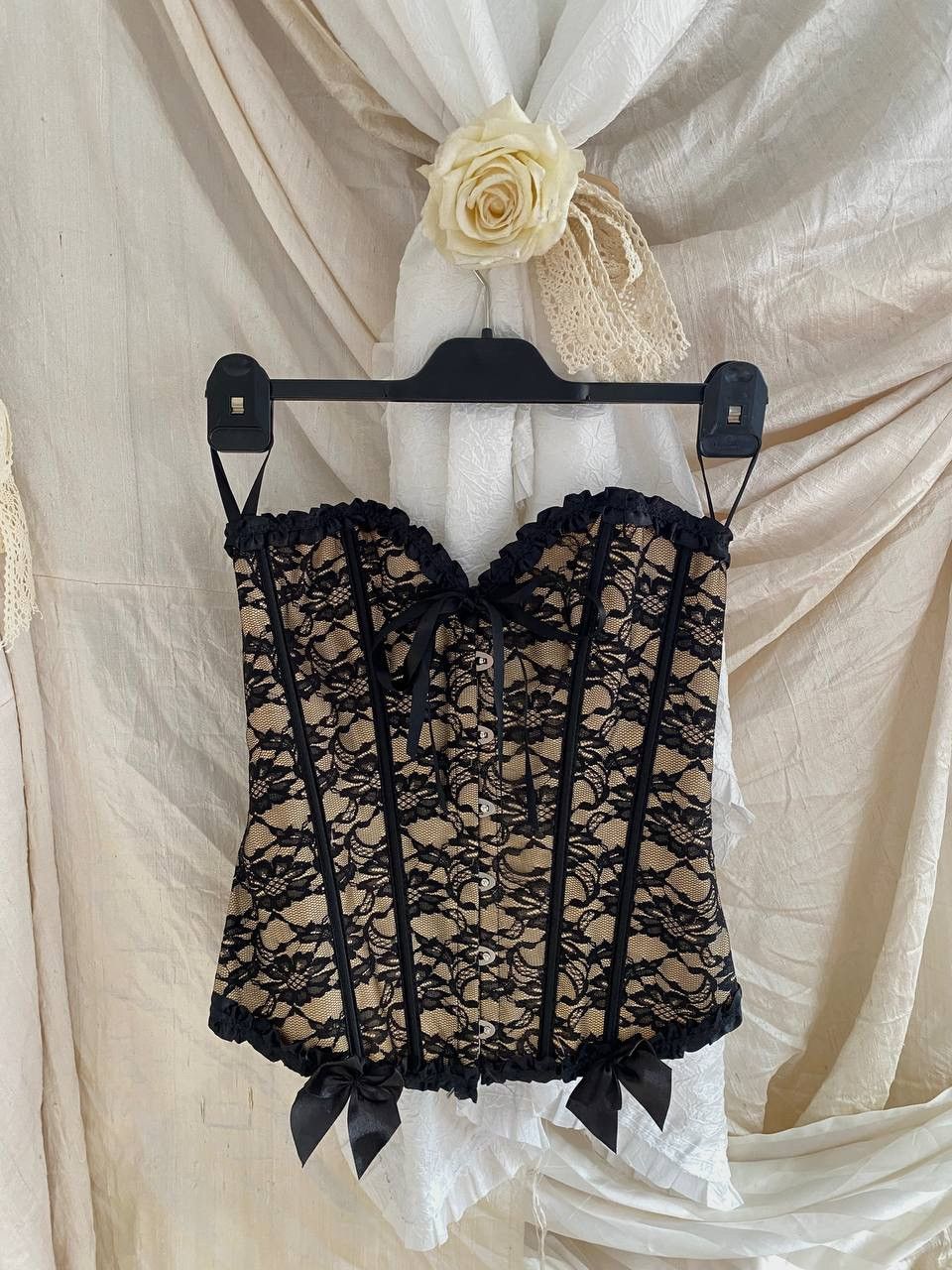 Vintage Vintage brown lace corset Size S / US 4 / IT 40 - 3 Thumbnail