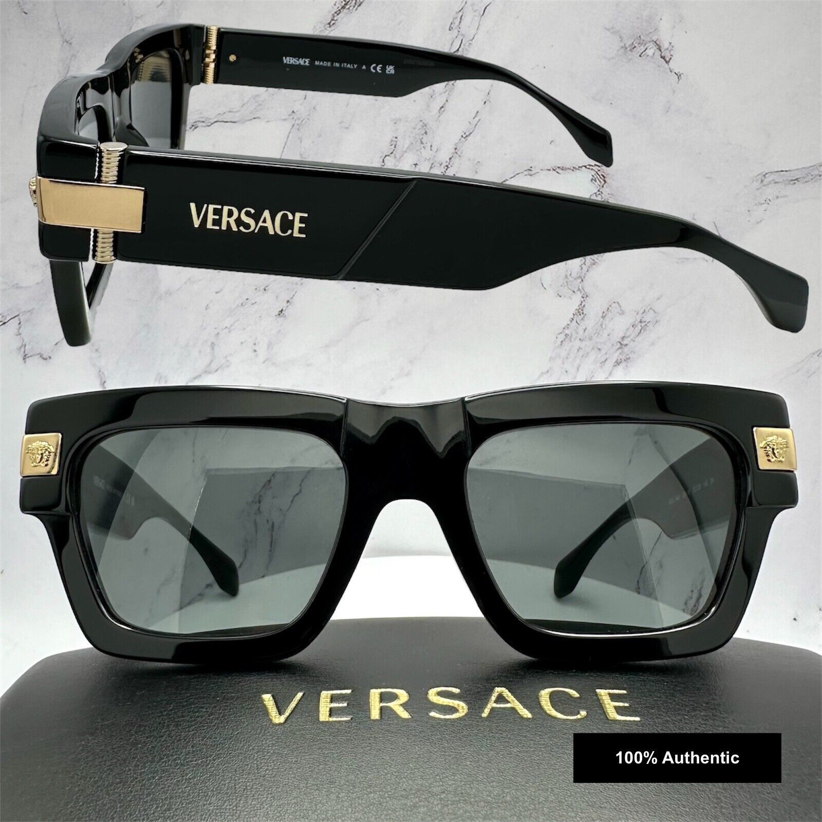 Versace VERSACE Sunglasses Black Gold Special Project Dwayne Wade Size ONE SIZE - 19 Thumbnail