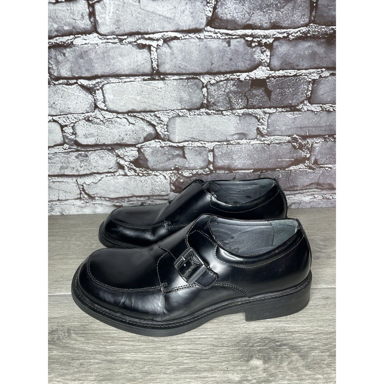 G.H. Bass & Co. Bass Waterproof Equity Black Leather Monk Strap Buckle Loafe Size US 9.5 / EU 42-43 - 12 Thumbnail