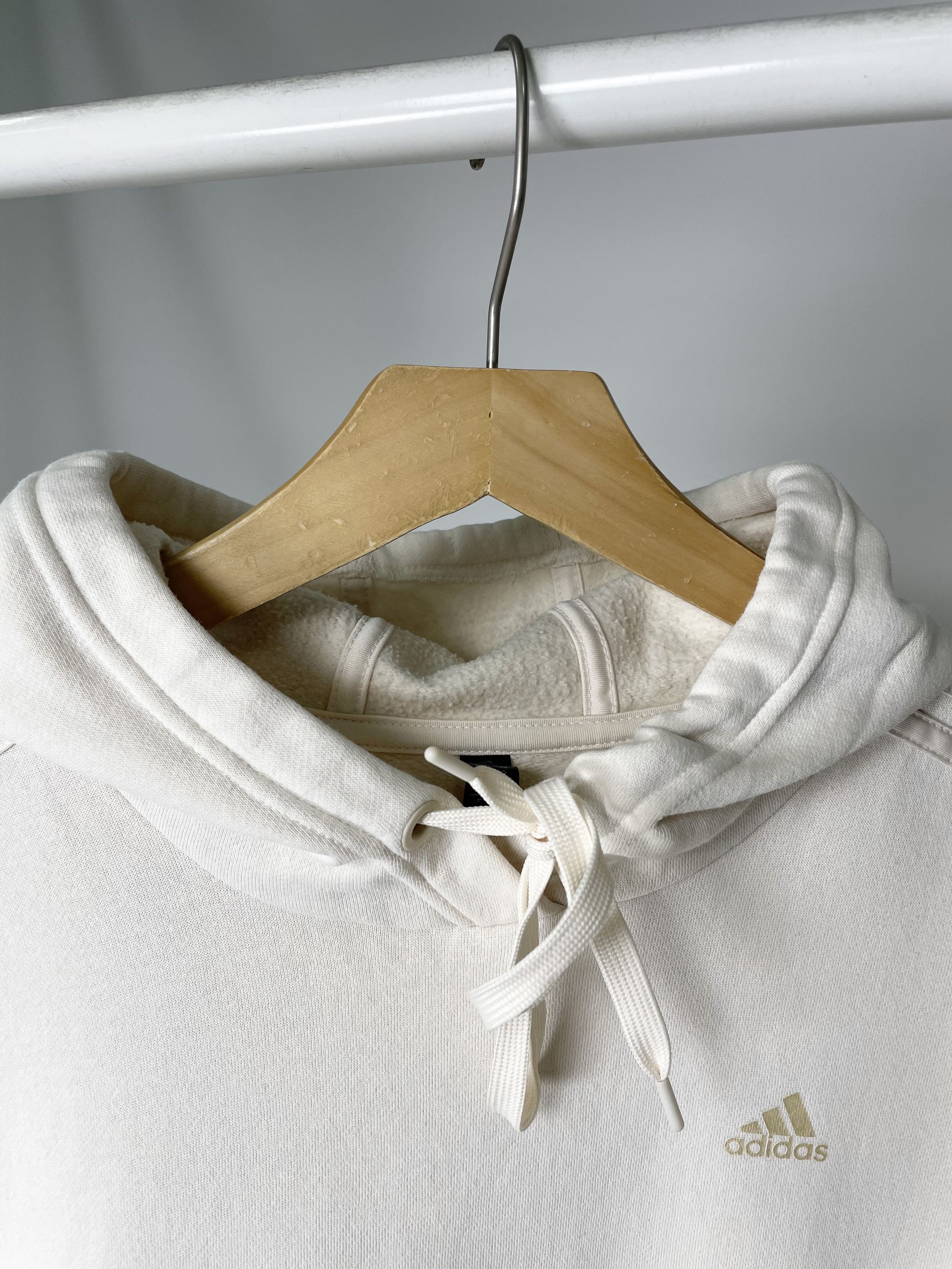 Adidas Adidas ( Size S ) Beige Cream Boxy Baggy Fit Hoodie Size S / US 4 / IT 40 - 3 Thumbnail