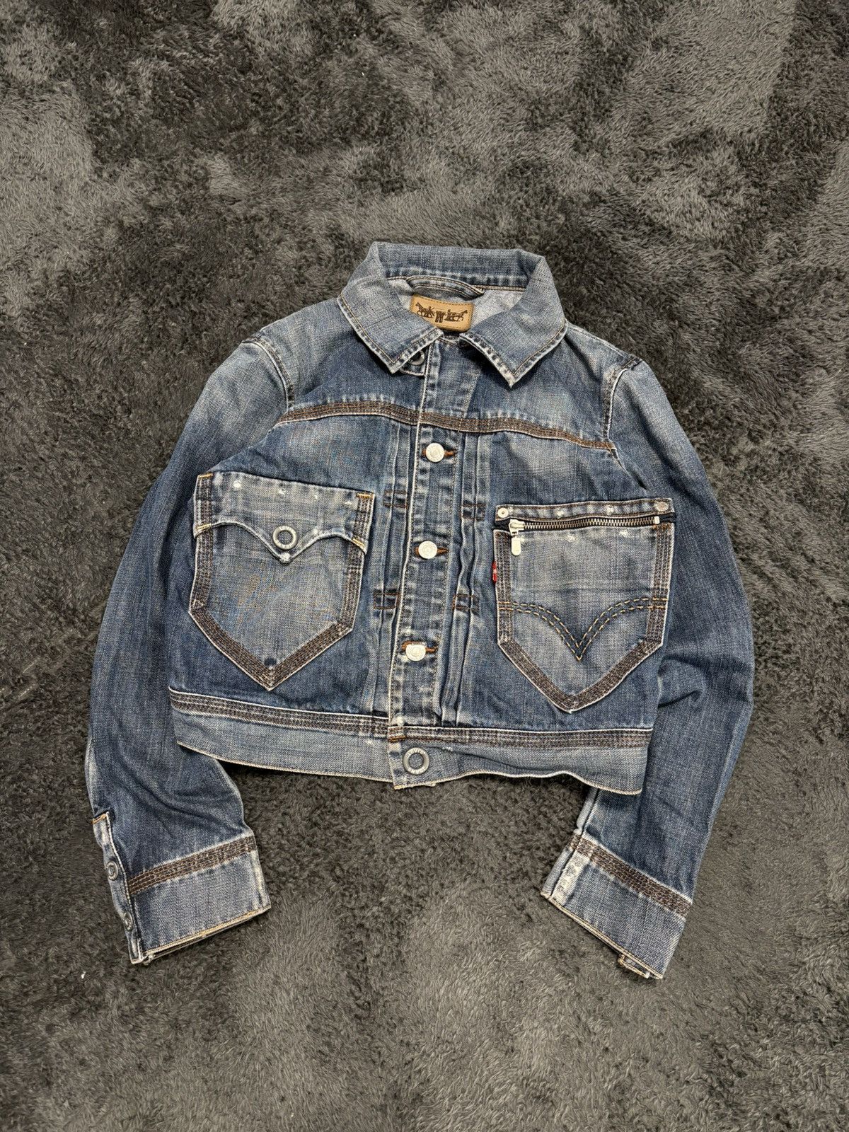 Levi's Vintage Clothing RARE Vintage Levis Cropped Style Y2K Denim Jacket Size S / US 4 / IT 40 - 1 Thumbnail