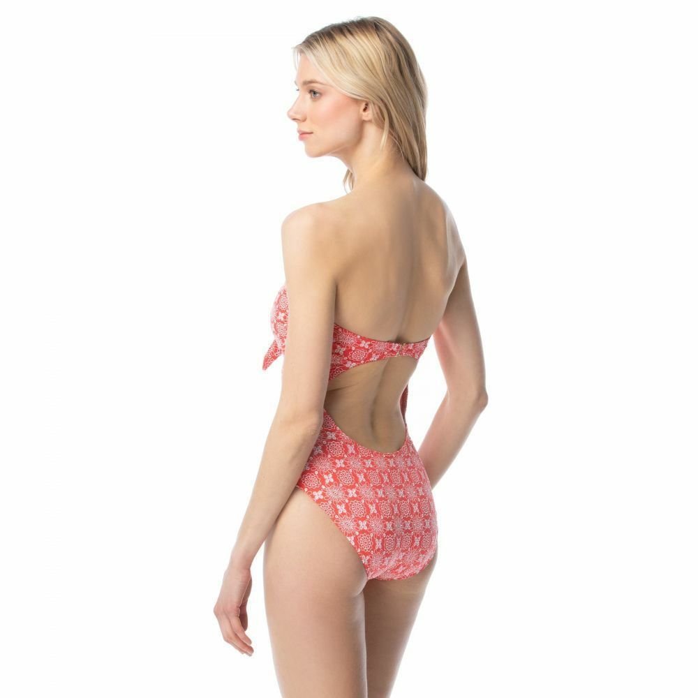 MICHAEL Michael Kors Swimsuit Tie Front One-Piece Sea Coral