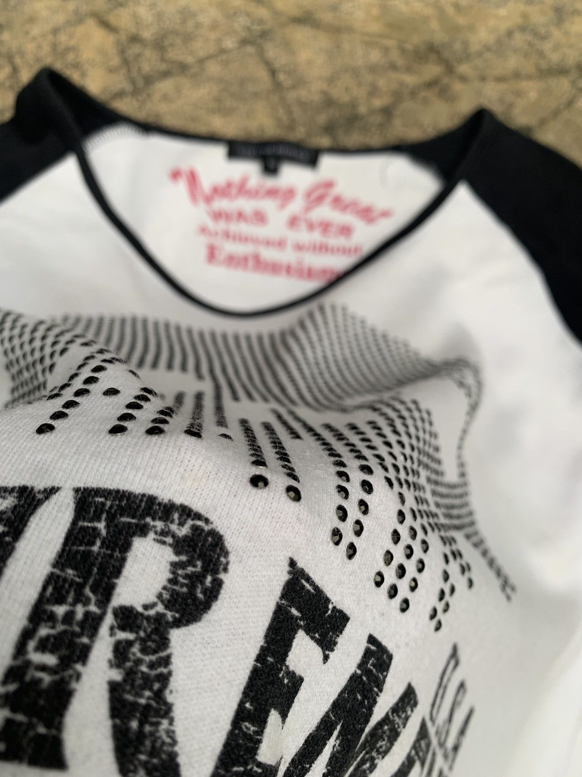 If Six Was Nine × Japanese Brand × Le Grande Bleu (L.G.B.) y2k Strange Heaven Skull Beady Spike Graphic Raglan Top Size L / US 10 / IT 46 - 6 Thumbnail
