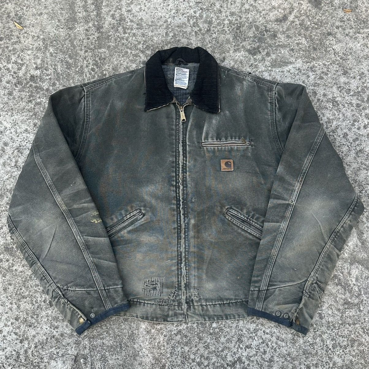 Carhartt Crazy Vintage 00s Faded Carhartt Detroit Jacket J97 MOS Size US L / EU 52-54 / 3 - 1 Thumbnail