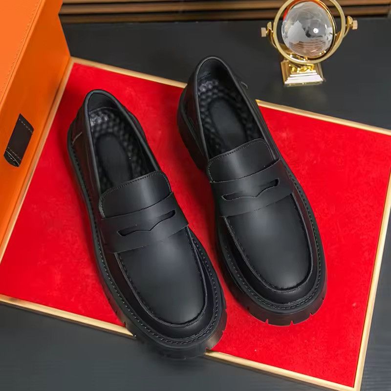 Other Casual PU Leather Solid Formal Black Boots Loafers Size US 12 / EU 45 - 1 Thumbnail