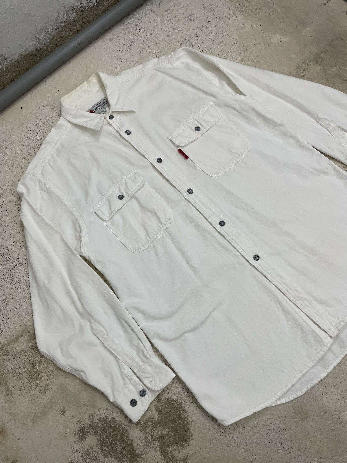 Lucky Brand × Vintage Vintage Rare Denim Lucky Strike Oversize Button Up Size US L / EU 52-54 / 3 - 5 Thumbnail