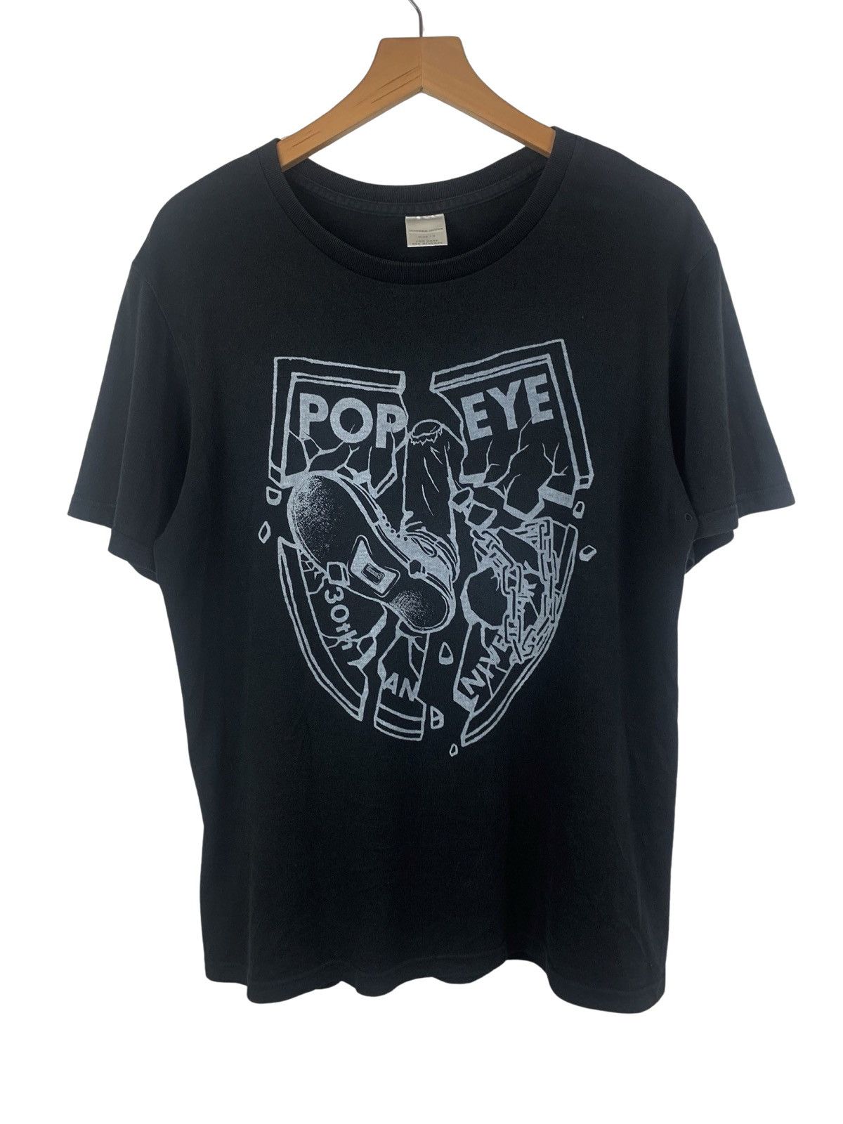 image of Number N Ine Ss01 Popeye Magazine Tee in Black, Men's (Size Large)