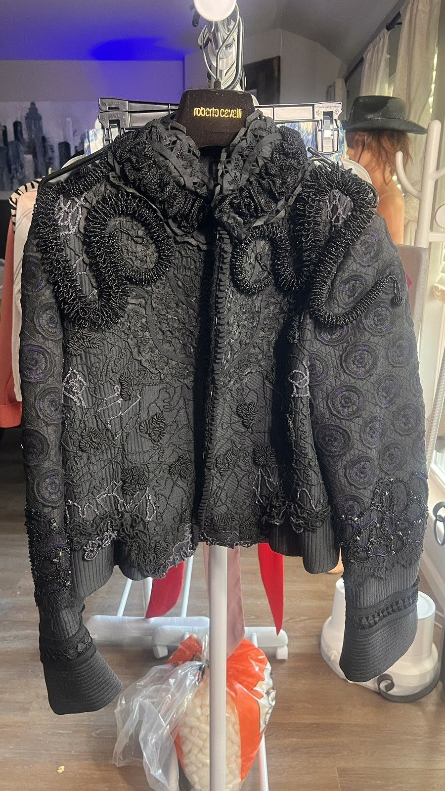 Roberto Cavalli NWT Robert Cavalli Black Custom Made Jacket Size M / US 6-8 / IT 42-44 - 2 Thumbnail