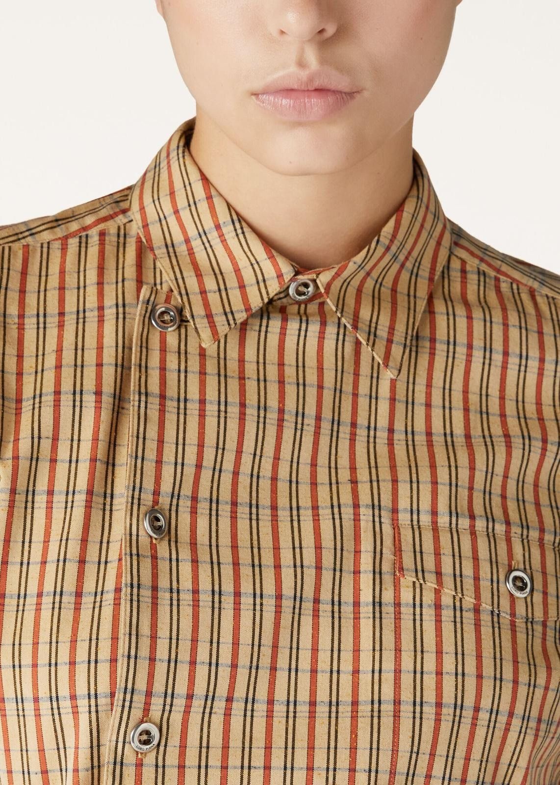 Loro Piana o1srvl11e0725 FAN7184 Chantel Cotton/Silk Shirt Multicolor Size S / US 4 / IT 40 - 7 Thumbnail