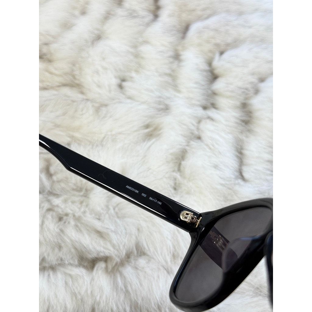 Alexander McQueen NEW Alexander McQueen AM0331SK Black Red Square Sunglasses Size ONE SIZE - 4 Thumbnail