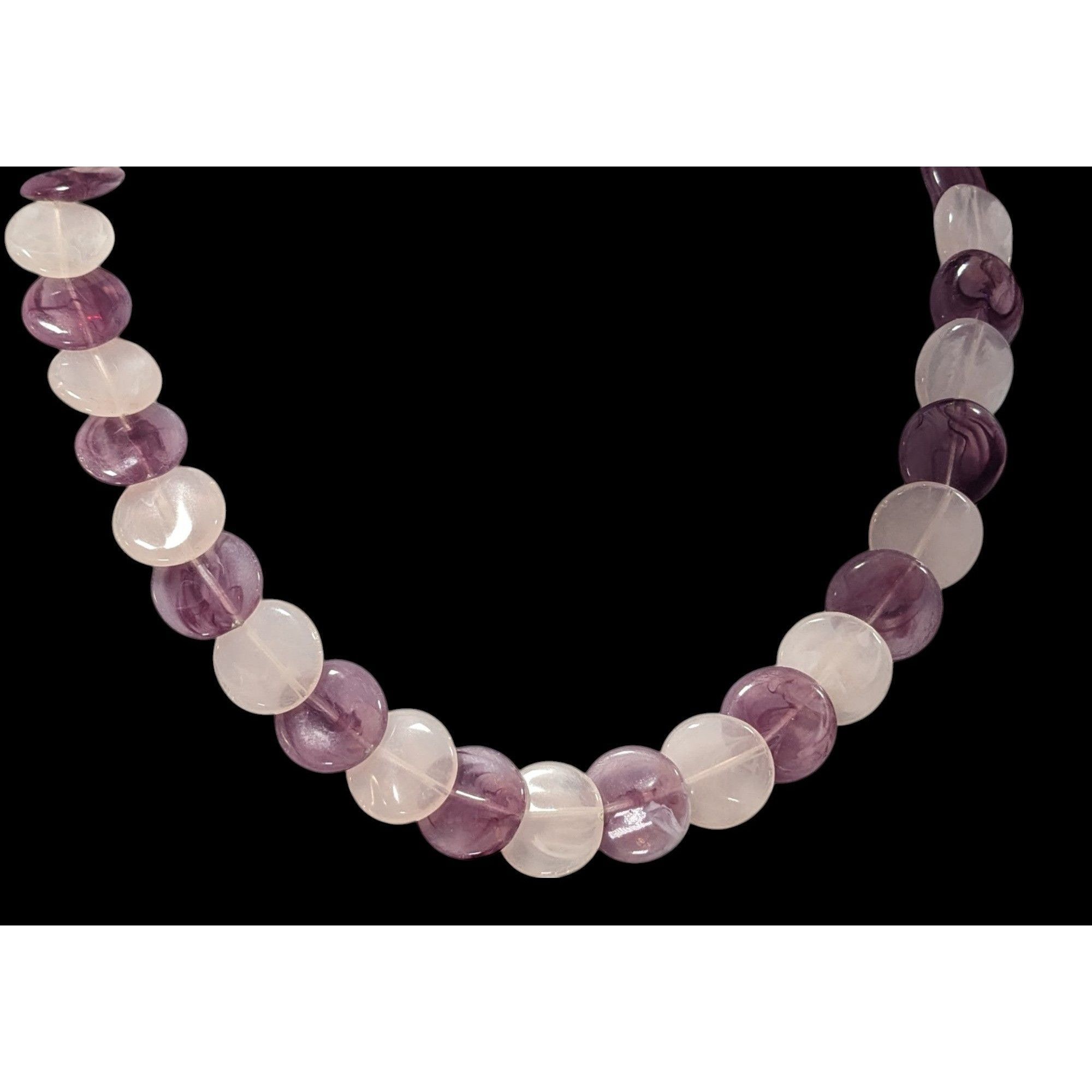 Other White And Purple Marbled Plastic Disc Beaded Necklace Size ONE SIZE - 3 Thumbnail