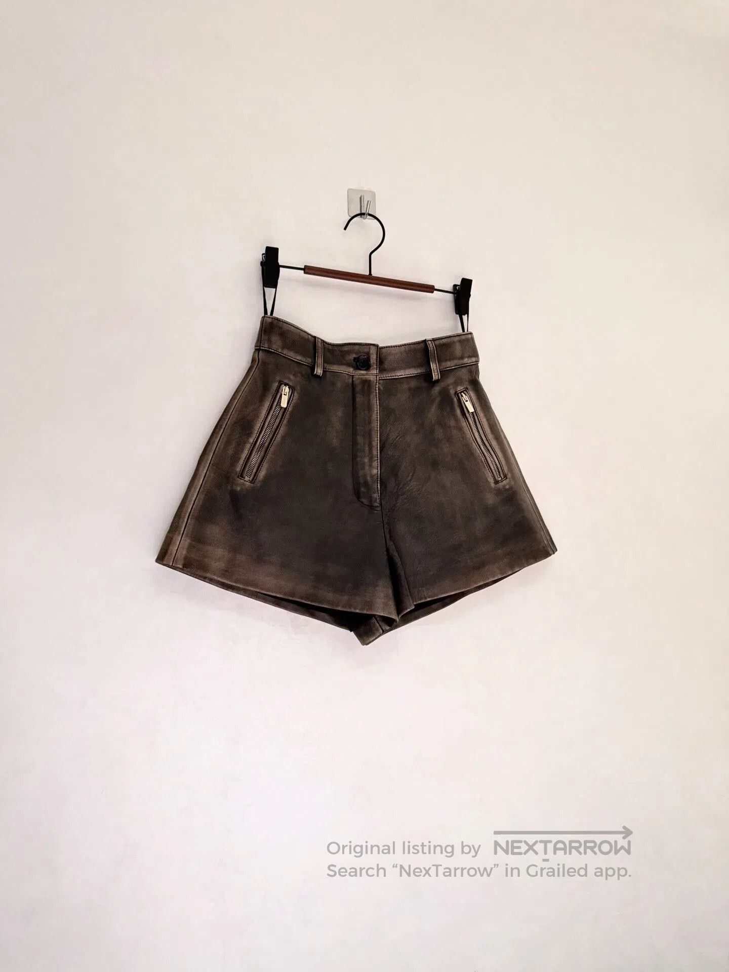 Miu Miu MiuMiu 24SS Brown Distressed Lambskin A. Size 35" - 1 Thumbnail