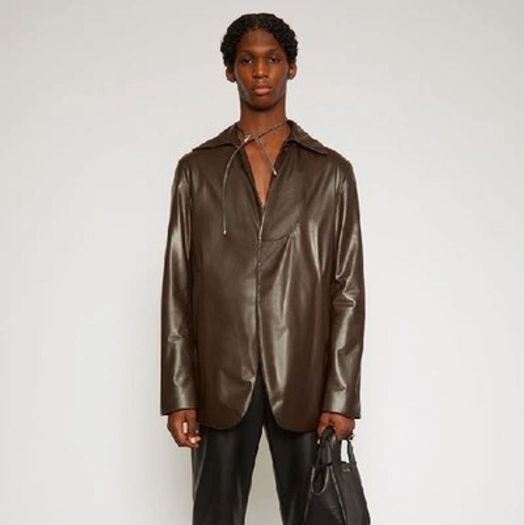Acne Studios Acne Studios Padded Leather Suit Jacket Dark Brown Size US M / EU 48-50 / 2 - 1 Thumbnail