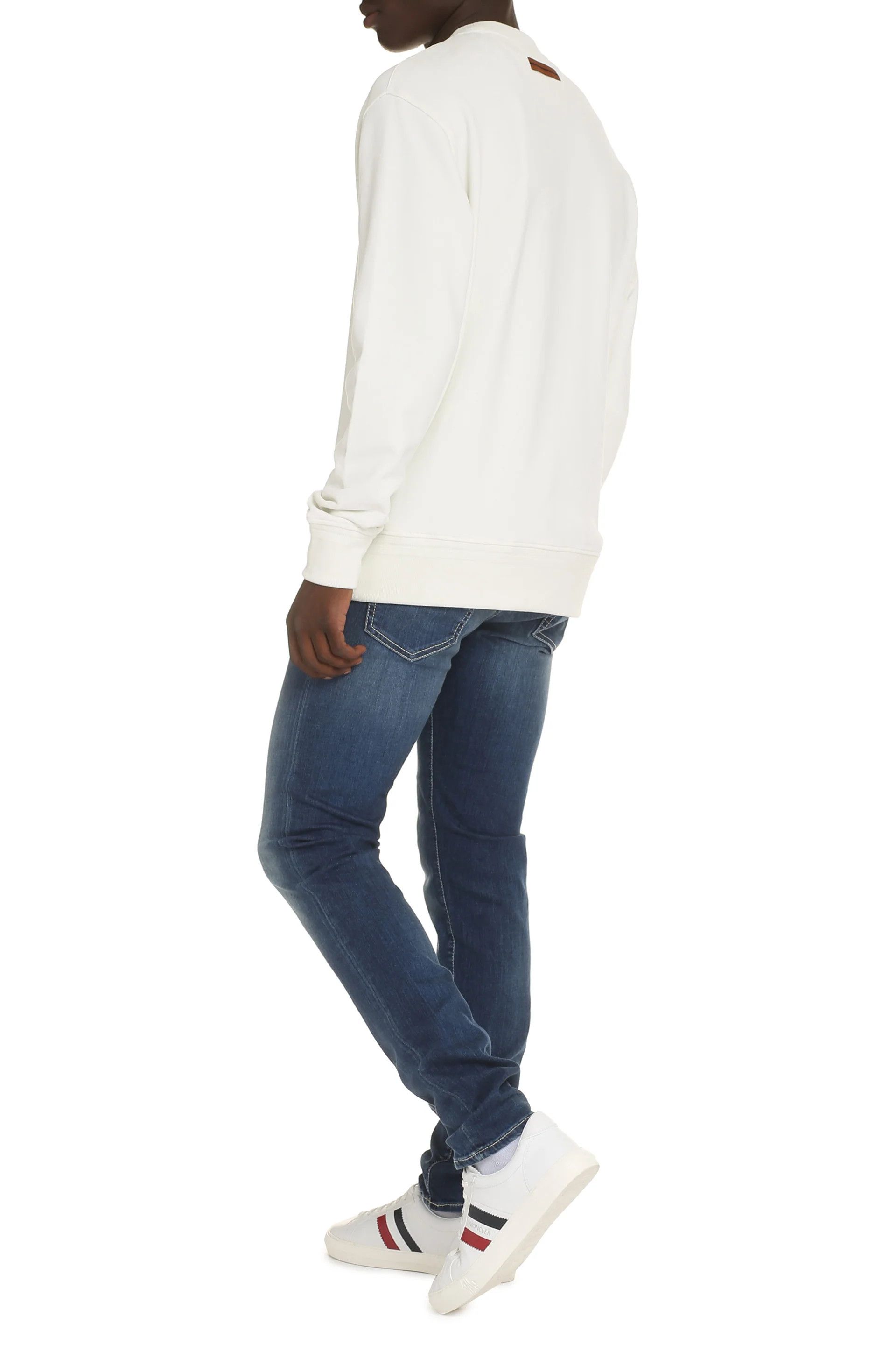 o1mle0624 Cotton Sweatshirt in White