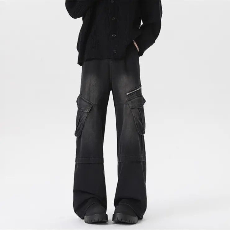 Japanese Brand Retro straight pocket wide leg jeans Size US 30 / EU 46 - 1 Thumbnail