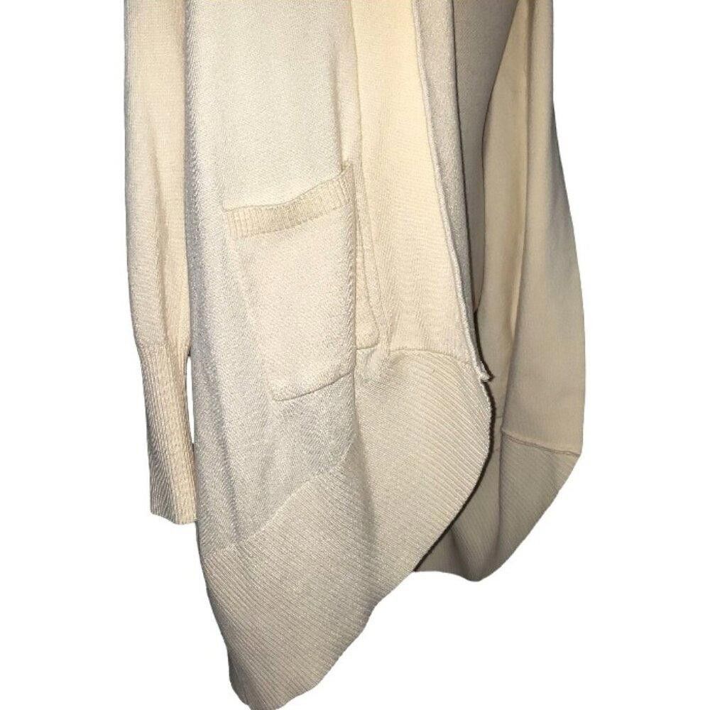 Designer CT1664 Ladies Ivory Open Cardigan with Pockets XXL Size XXL / US 16-18 / IT 52-54 - 3 Thumbnail